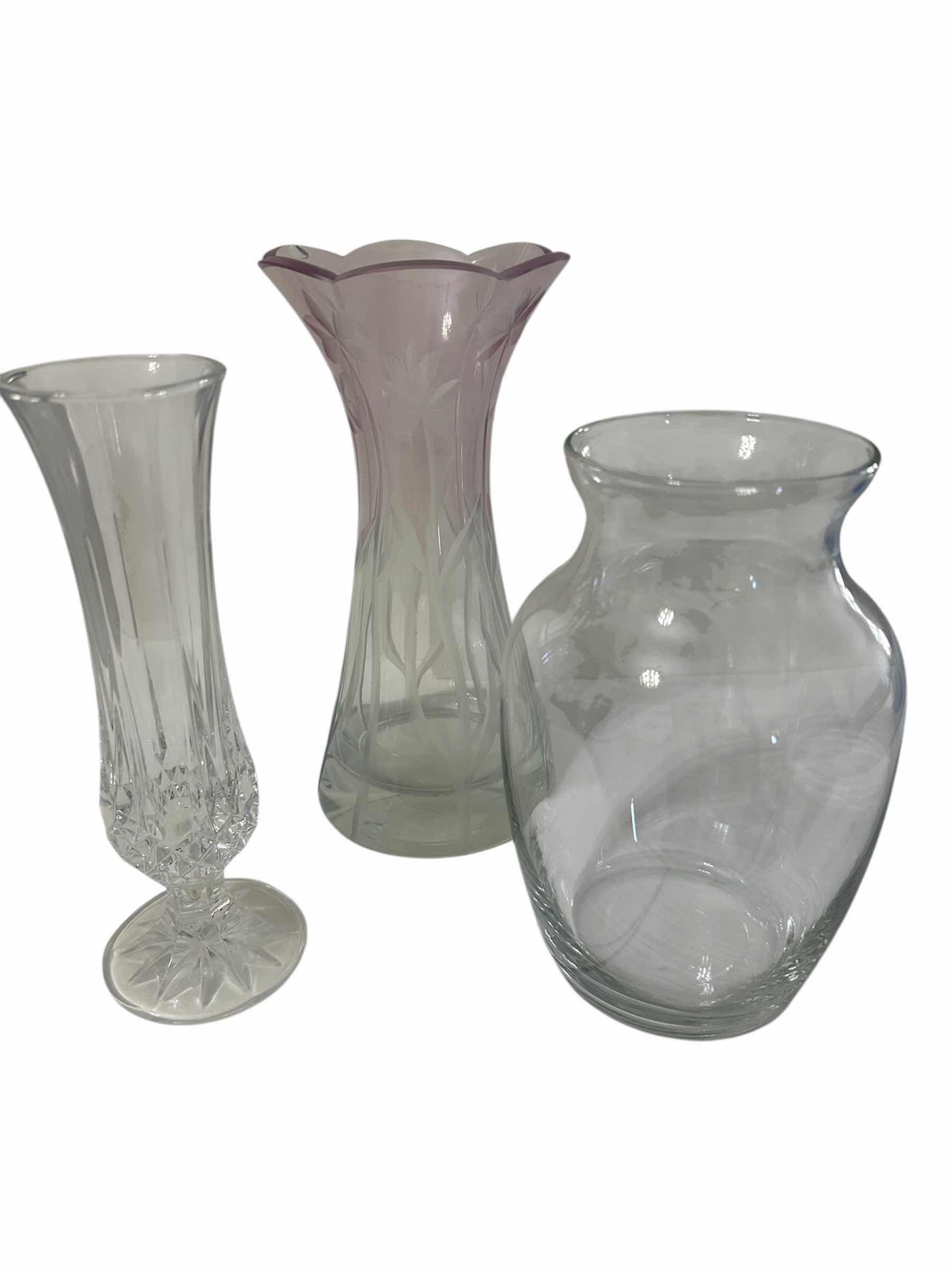Photo 1 of 3- GLASS FLOWER VASES