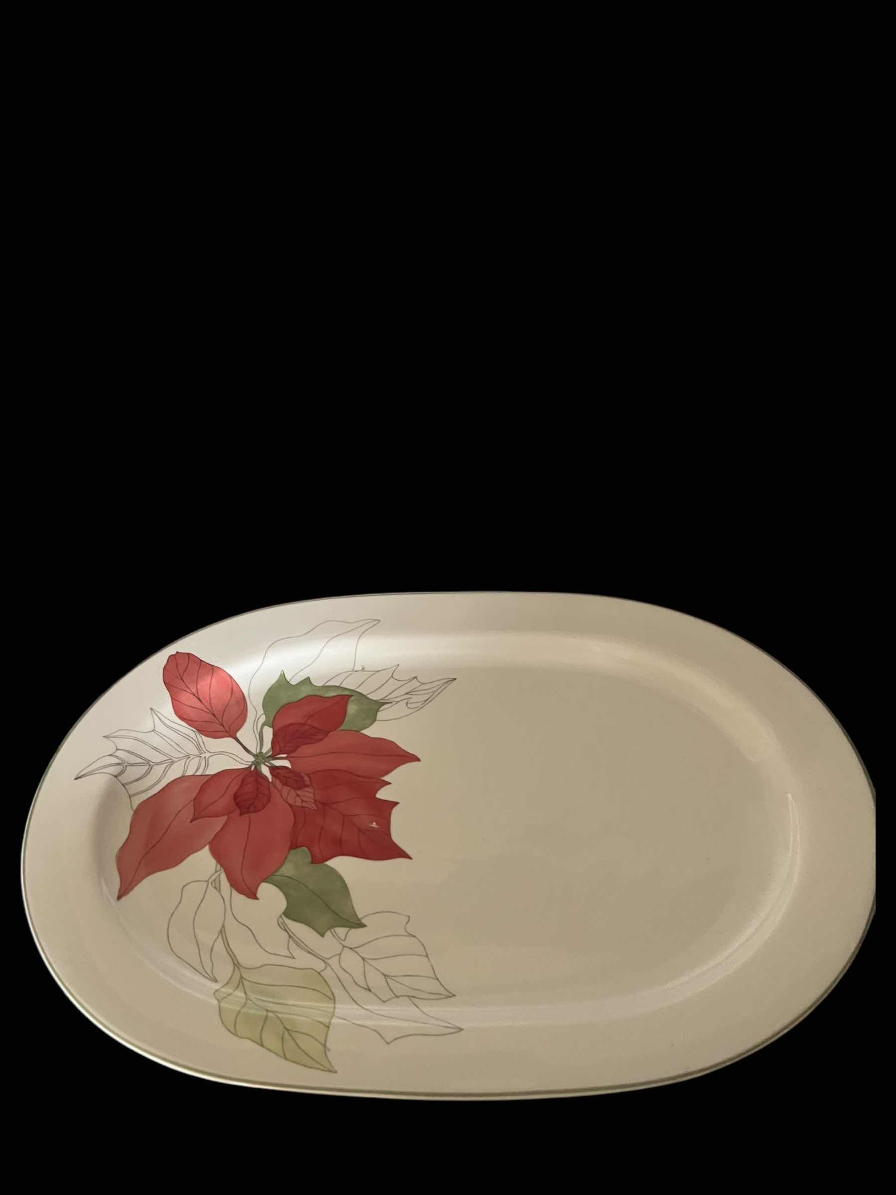 Photo 1 of BLOCK SPAL-PORTUGAL-VINTAGE POINSETTIA MARY GOERTZEN 15" SERVING PLATTER. PART OF DISHES SET (SOLD SEPARATELY)