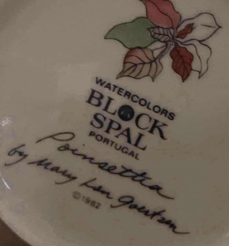 Photo 1 of  BLOCK SPAL-PORTUGAL-VINTAGE POINSETTIA MARY GOERTZEN SERVING PLATE-15"