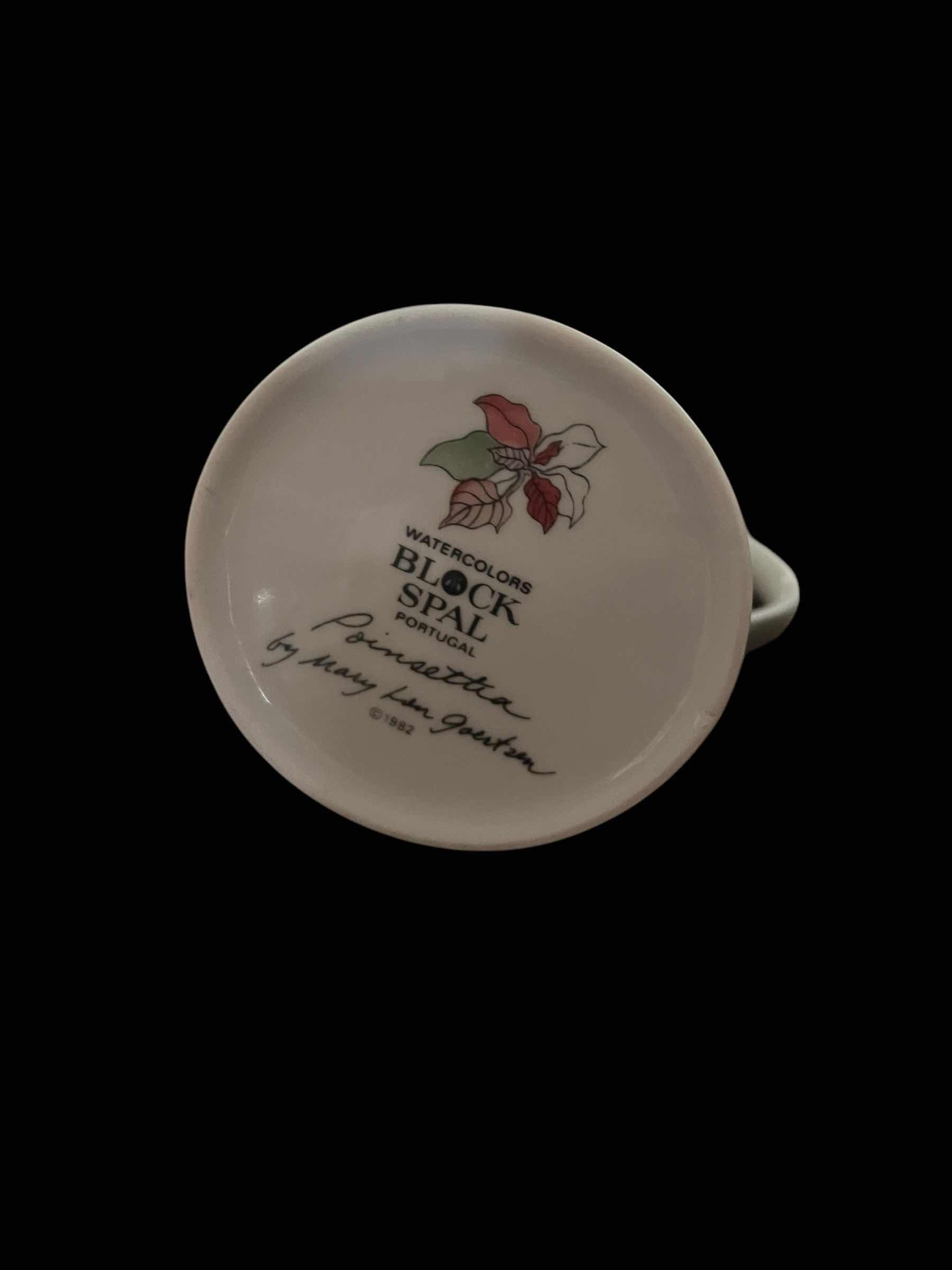 Photo 1 of BLOCK SPAL-PORTUGAL VINTAGE POINSETTIA MARY GOERTZEN CREAM AND SUGAR DISHES. (PART OF SET, SOLD SEPARATLEY)