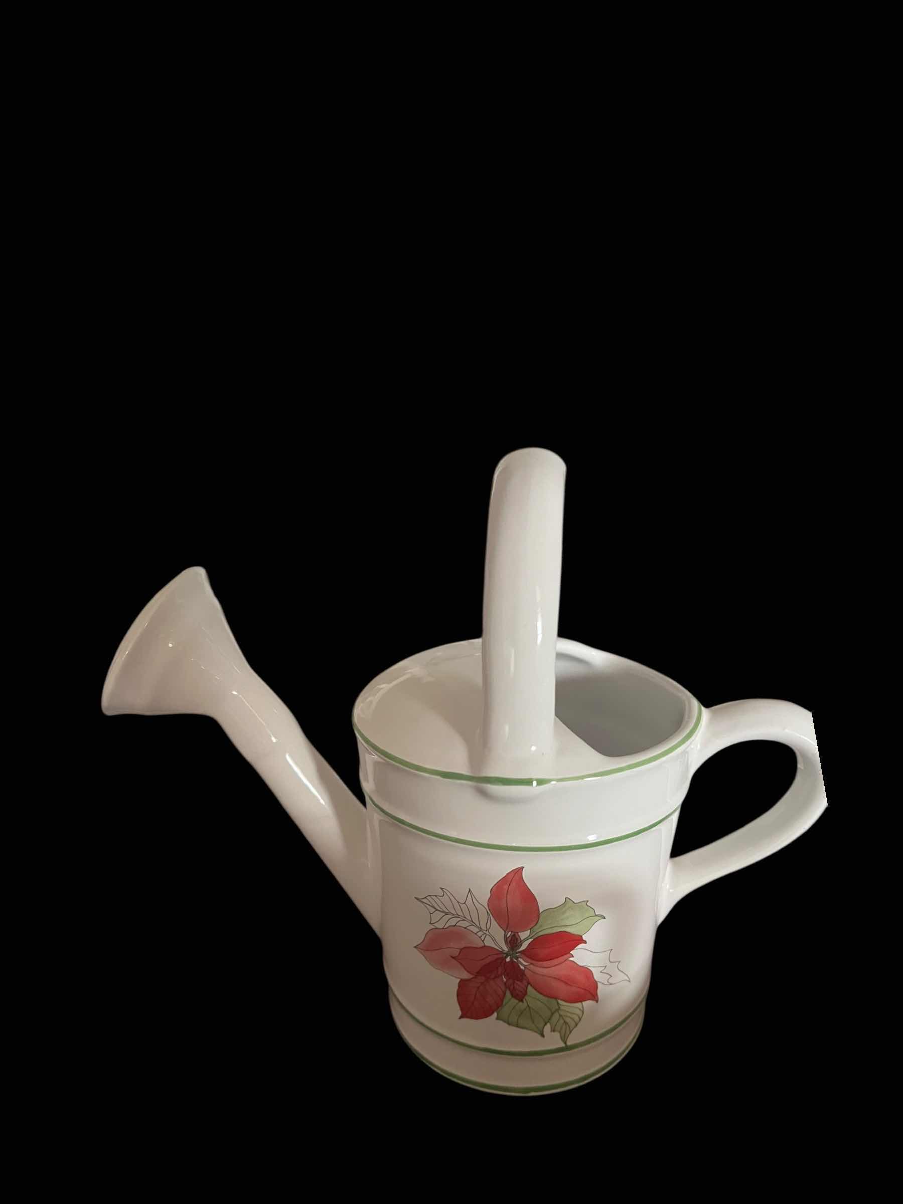 Photo 1 of BLOCK SPAL-PORTUGAL-VINTAGE POINSETTIA MARY GOERTZEN-WATER SPOUT AND MATCHING BASKET DISH.