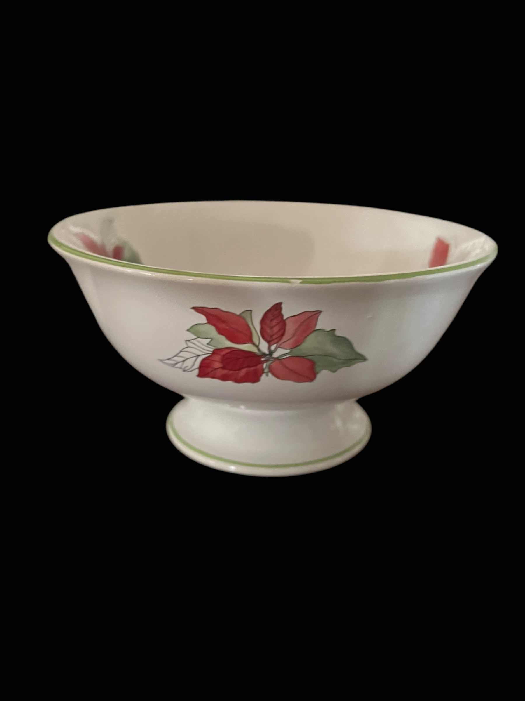 Photo 3 of 3-VINTAGE DISHWARE-BLOCK SPAL-PORTUGAL POINSETTIA SET OF BOWLS. 3 IN TOTAL.