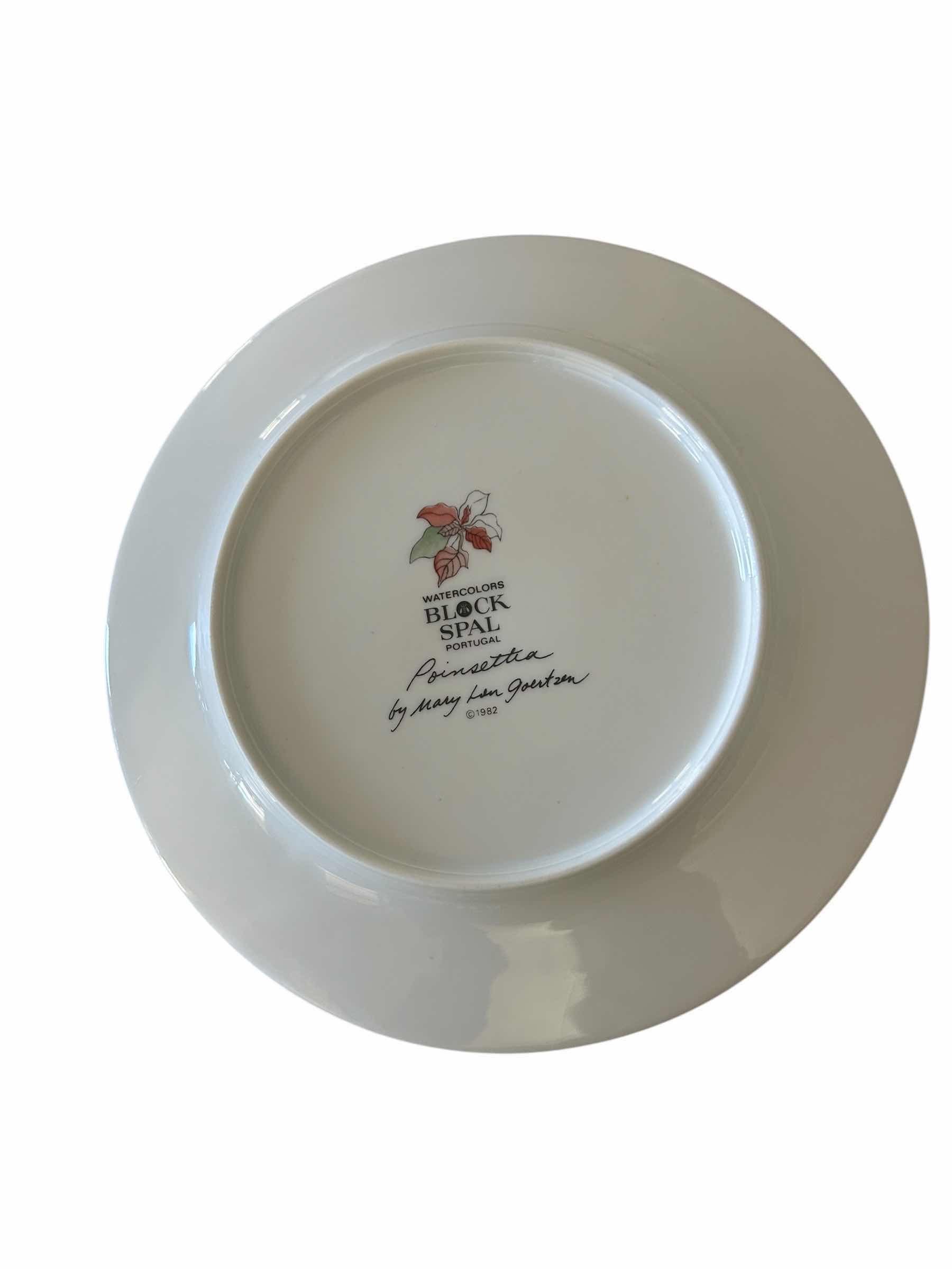 Photo 3 of 4-BLOCK SPAL-PORTUGAL-VINTAGE POINSETTIA MARY GOERTZEN CUP AND SAUCER-PART OF SET(SOLD SEPARATELY).