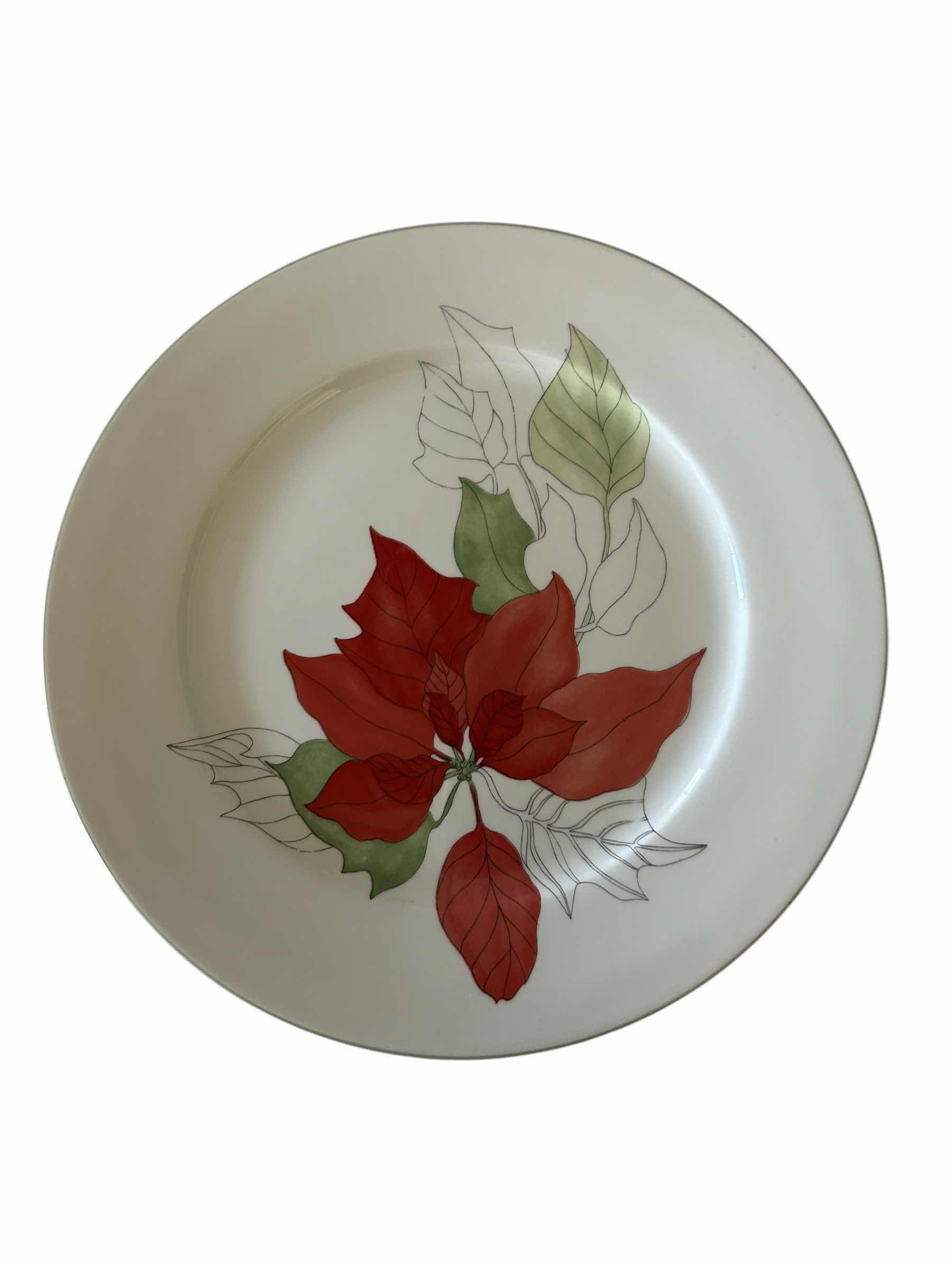 Photo 1 of 6- BLOCK SPAL-PORTUGAL-VINTAGE POINSETTIA MARY GOERTZEN DINNER PLATES-PART OF SET (SOLD SEPARATELY)