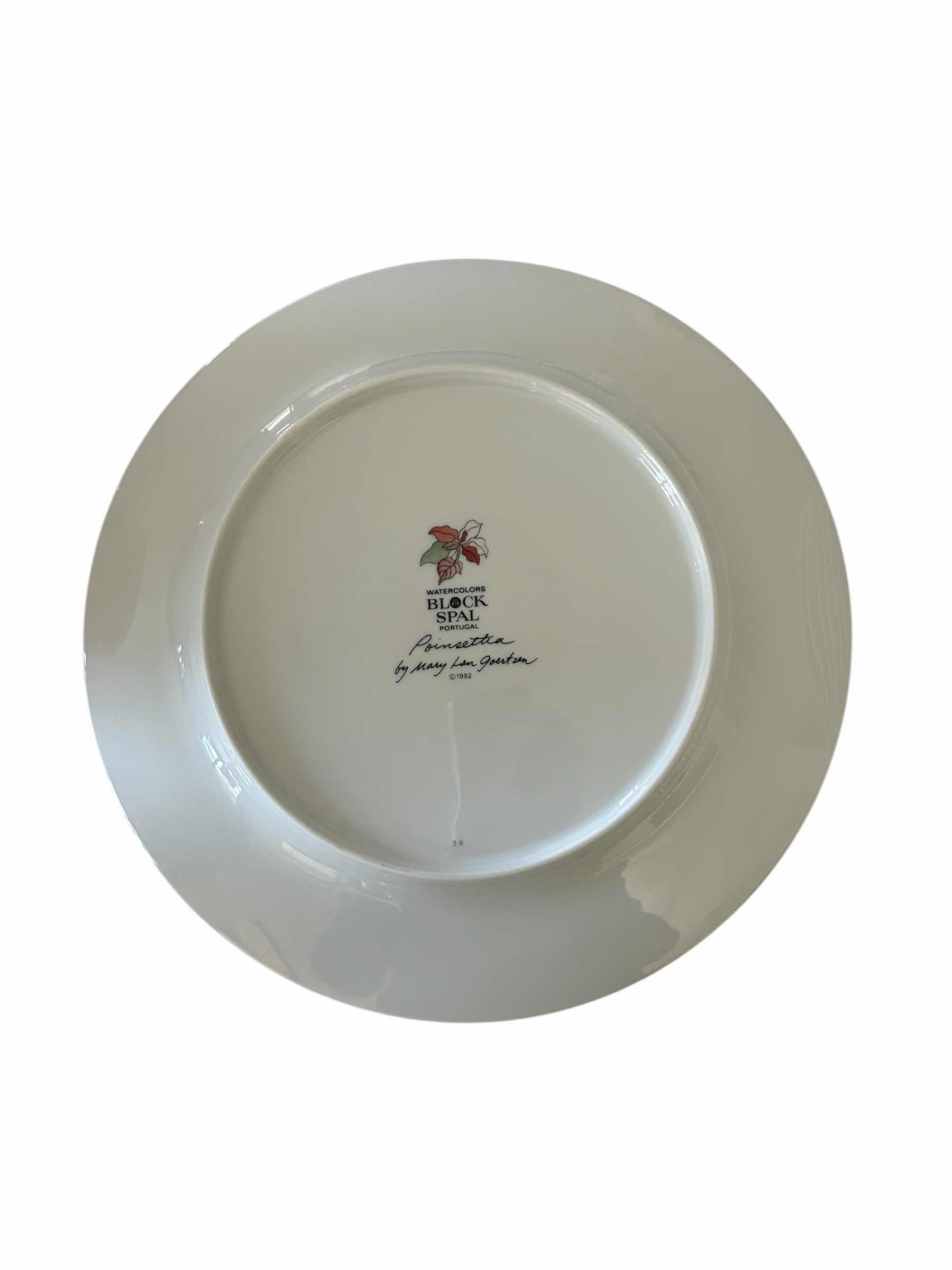 Photo 1 of 6- BLOCK SPAL-PORTUGAL-VINTAGE POINSETTIA MARY GOERTZEN DINNER PLATES-PART OF SET (SOLD SEPARATELY)