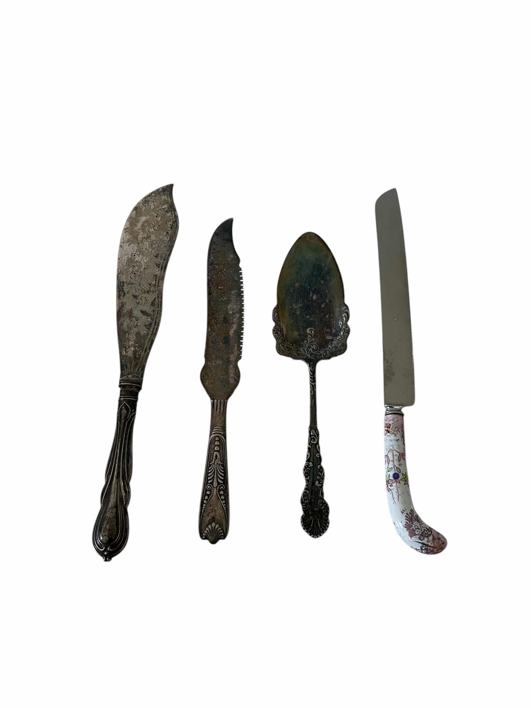 Photo 1 of 4-ASSORTED SILVERPLATED SERVICE UTENSILS