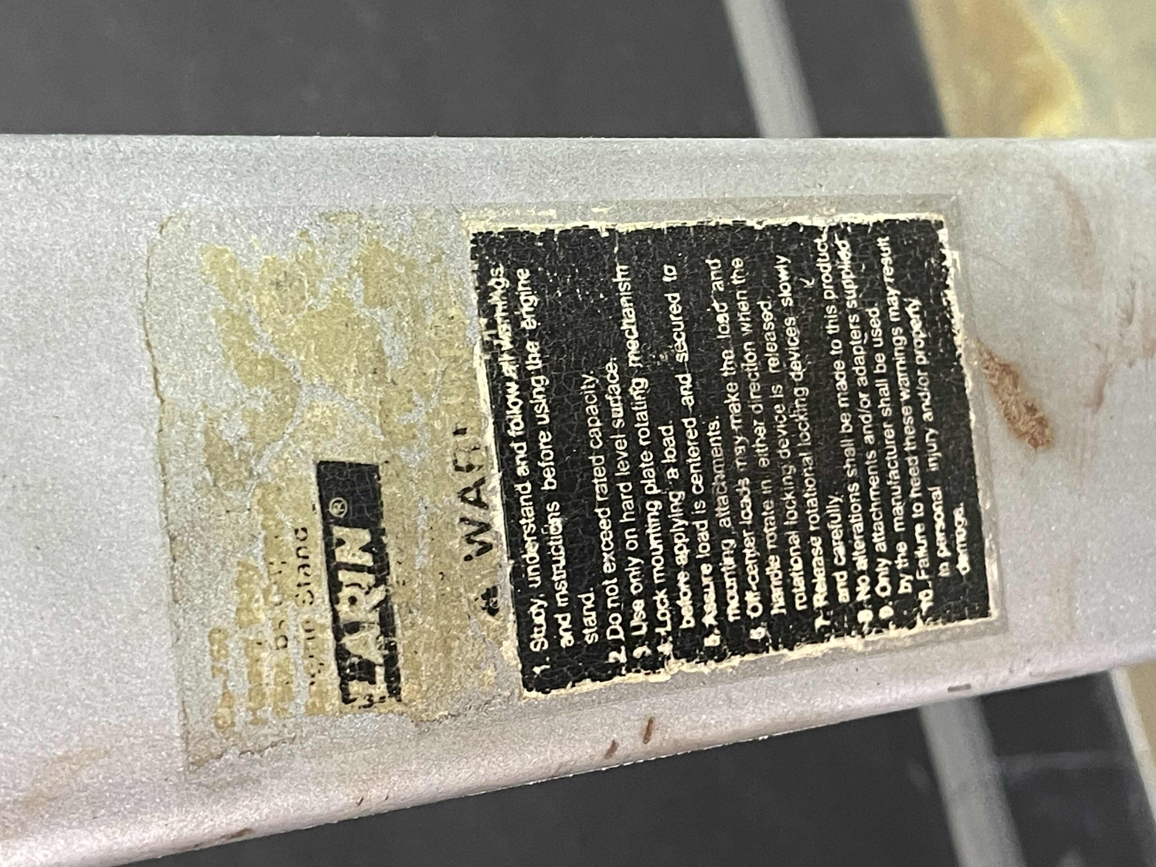 Photo 1 of LARIN ENGINE STAND, STEEL ADJUSTABLE 