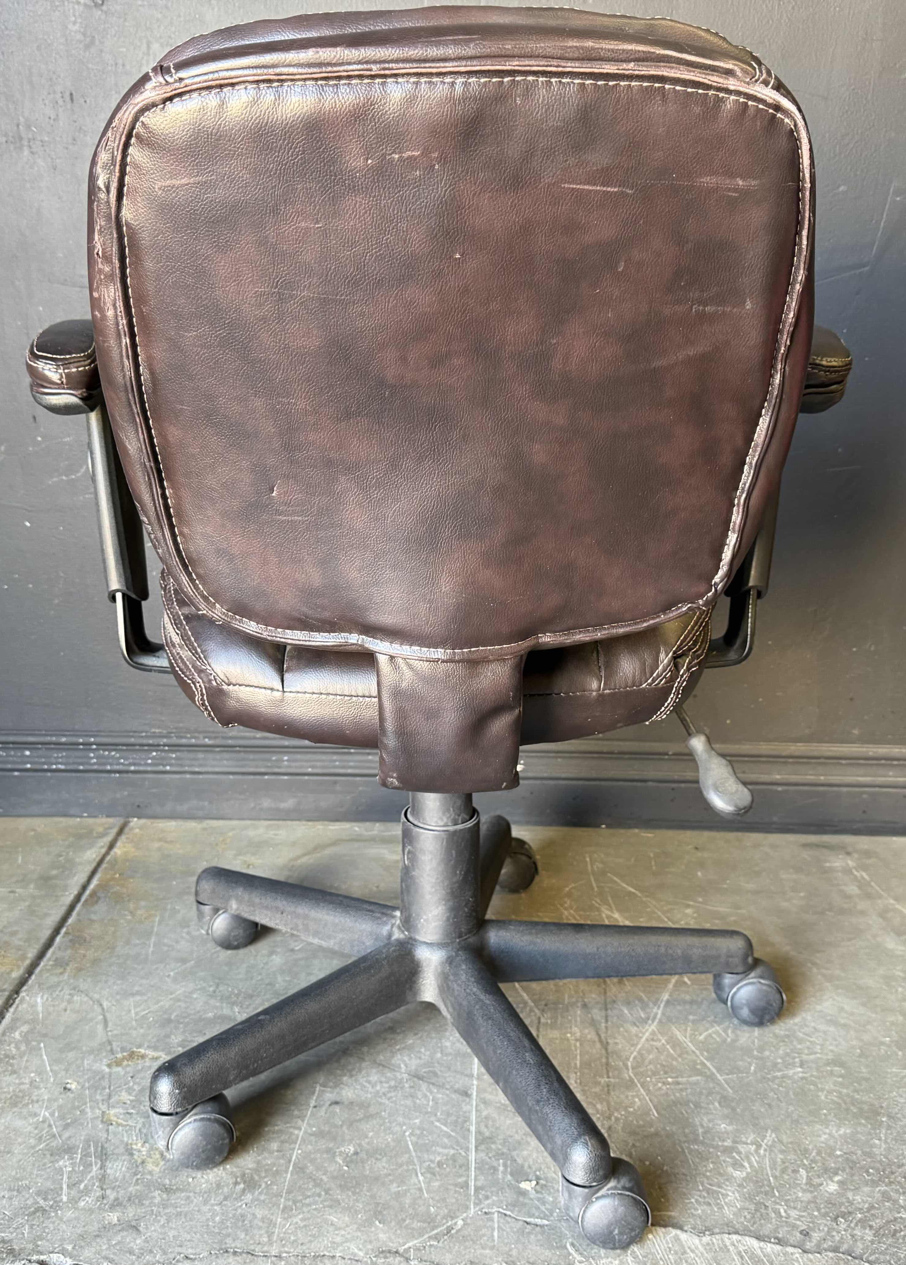 Photo 1 of BROWN LEATHER OFFICE CHAIR