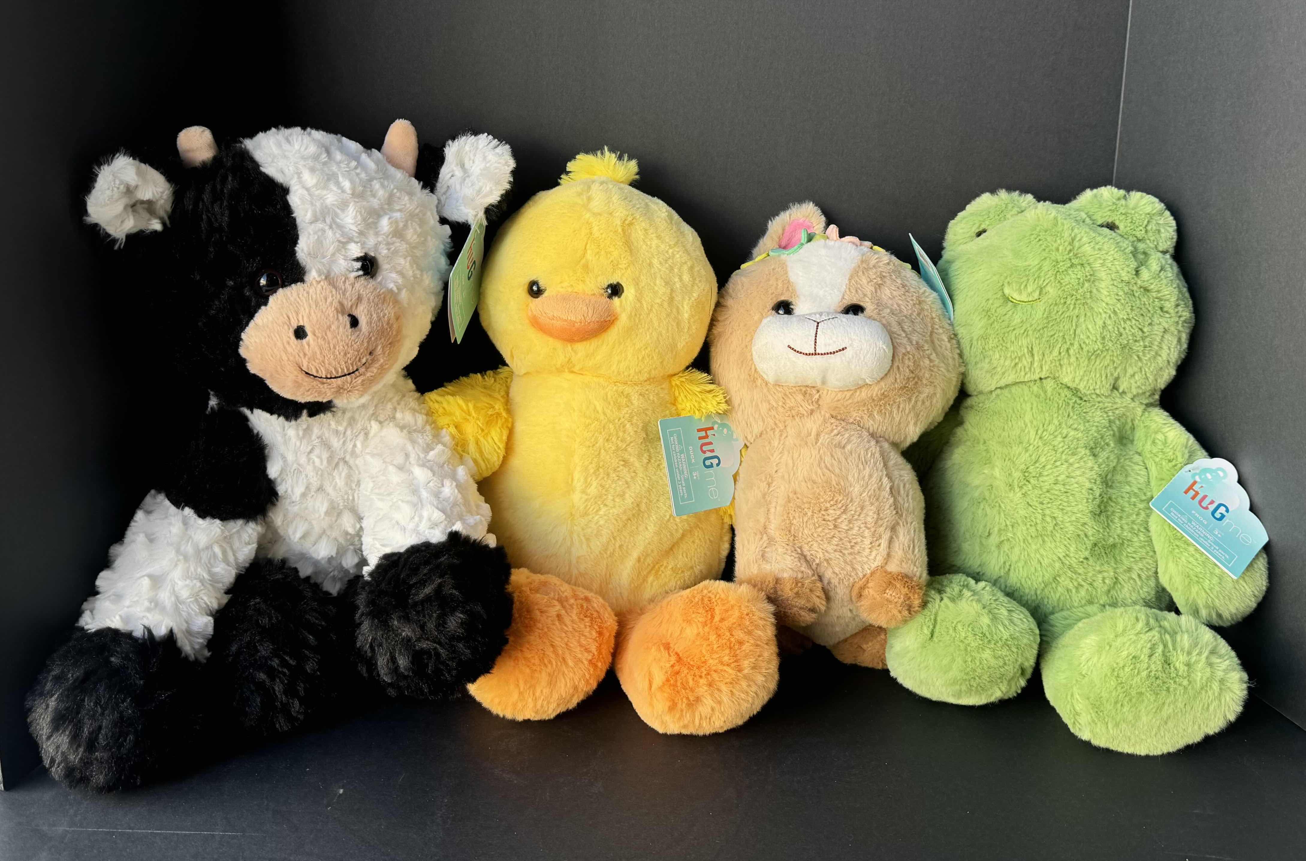 View 1 of NWT HUG ME PLUSHES - COW H14”, DUCK H12”, GOAT H10” & FROG H14”