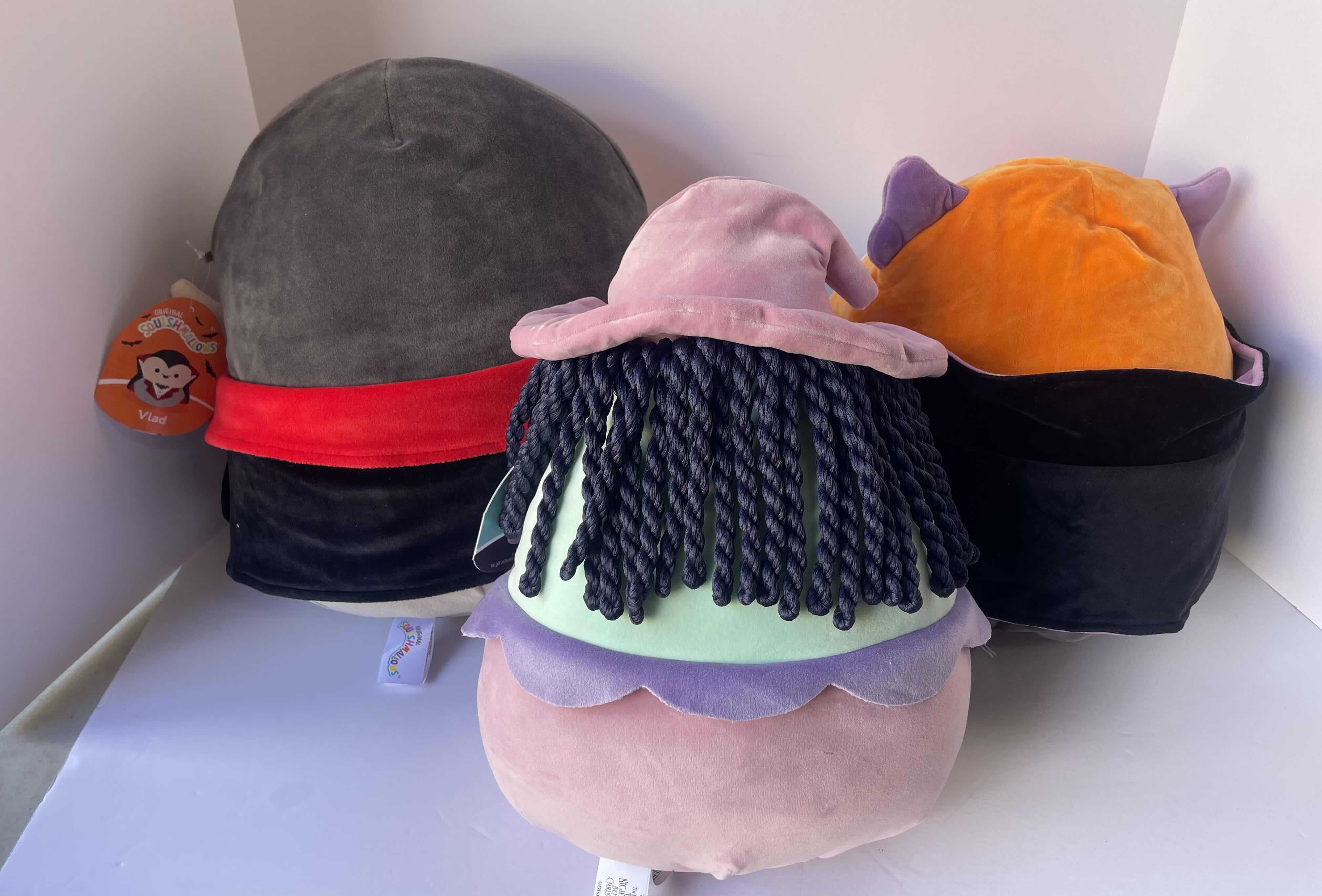 Photo 1 of HALLOWEEN SQUISHMALLOW VLAD H12”, THE NIGHTMARE BEFORE CHRISTMAS SHOCK H10” & FLIPAMALLOW JOHAN & ELLETTE H12” NWT
