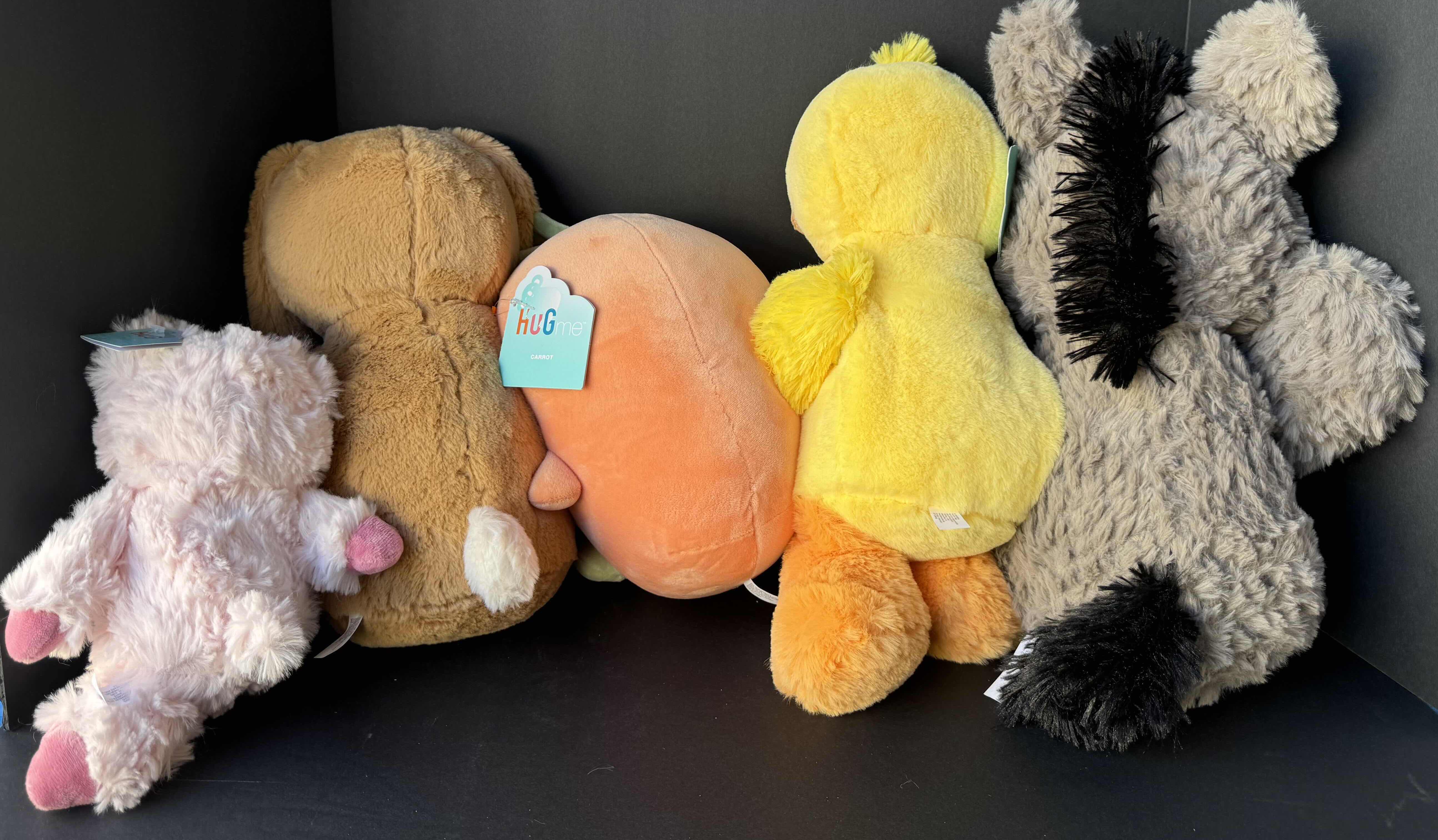 Photo 1 of HUG ME PLUSHIES (5) - PIG H10", BUNNY H14”, CARROT H12”, DUCK H12” & DONKEY H16” NWT