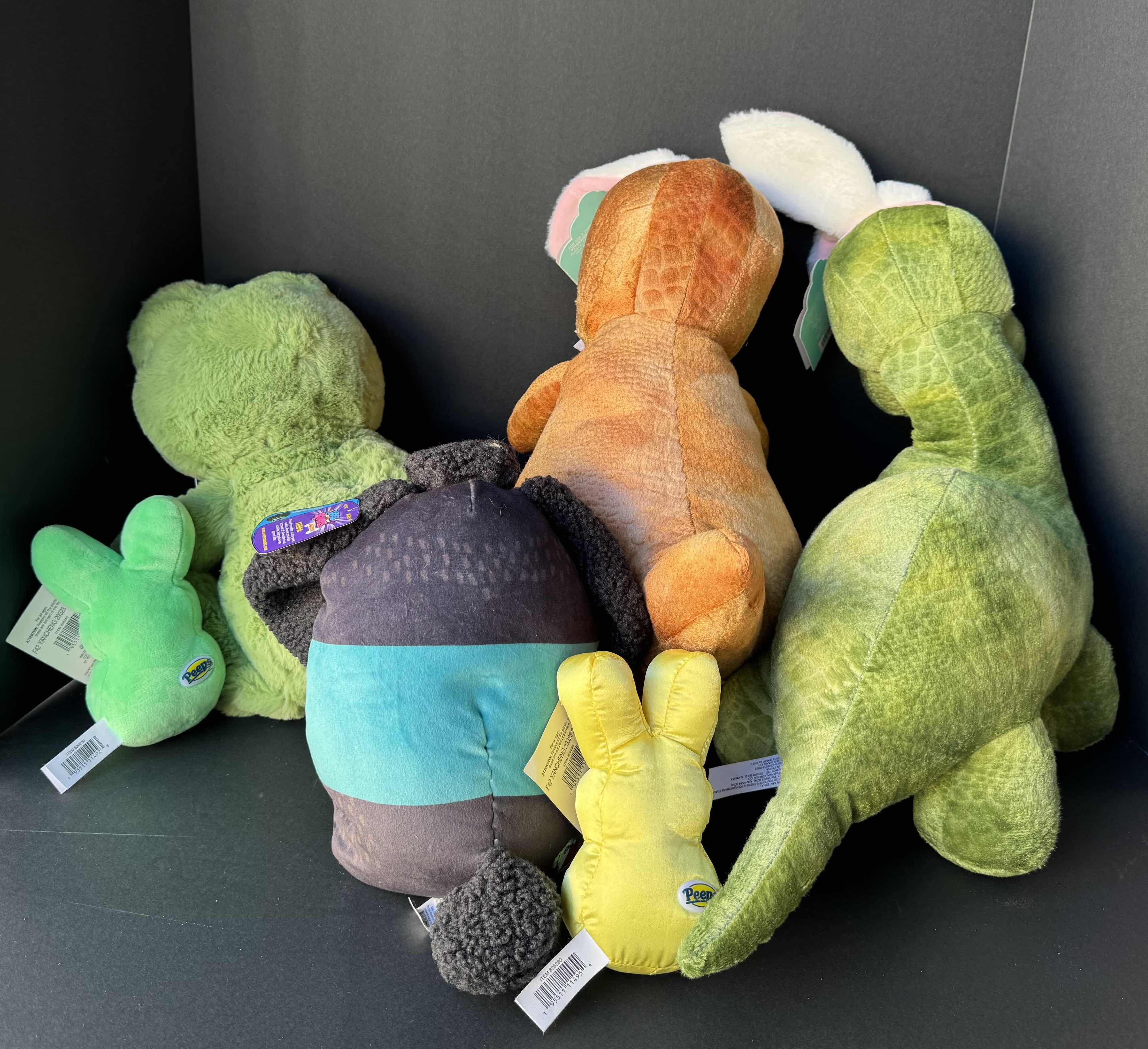 Photo 1 of NWT ASSORTED PLUSH - PEEPS BUNNIES, HUG ME FROG, DINOSAURS & DOGS VS SQUIRLS LINDA