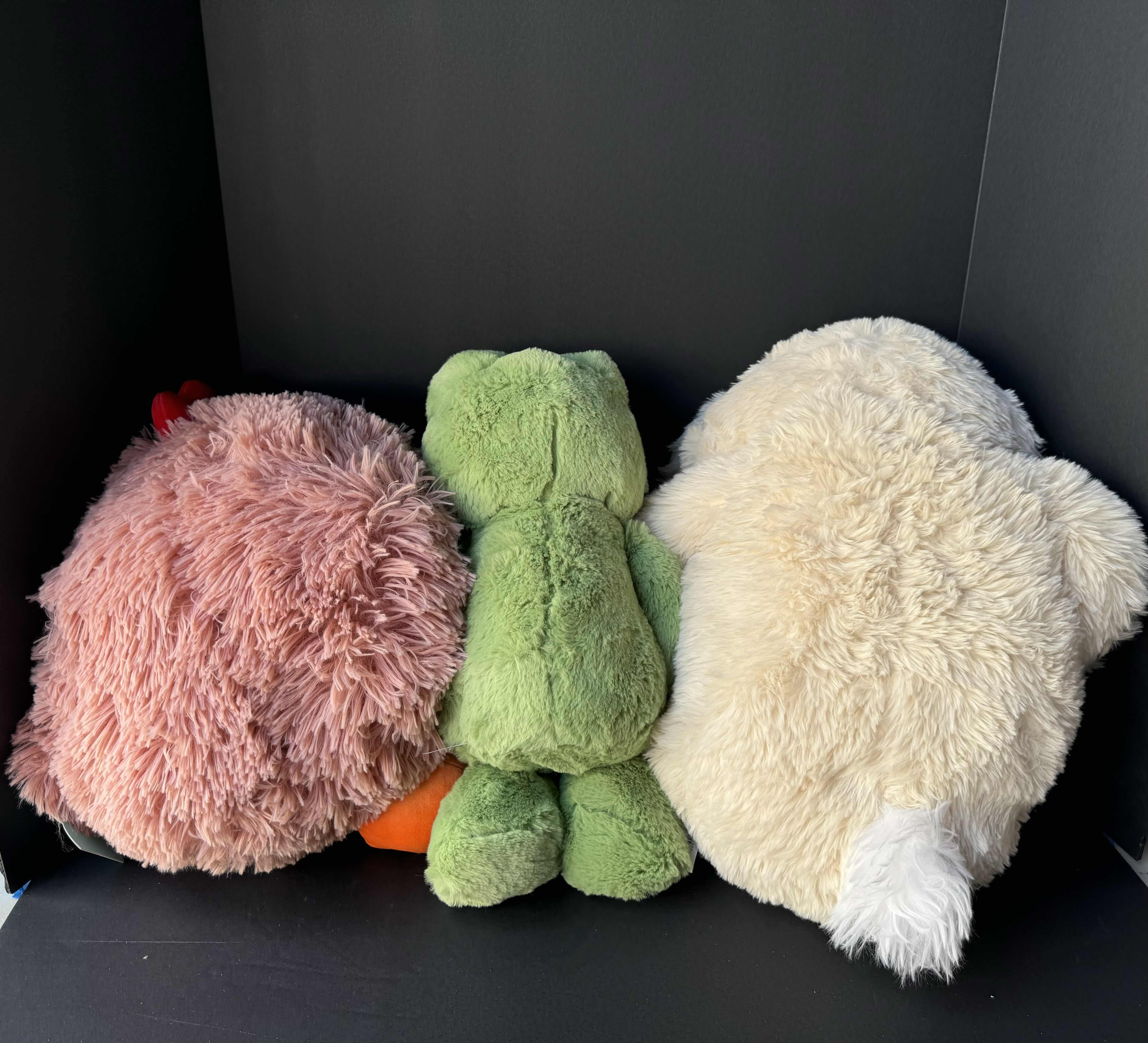 Photo 1 of HUG ME PLUSHIES (3) - ROOSTER H14”, JUMBO BUNNY H28.5” & FROG H12” NWT