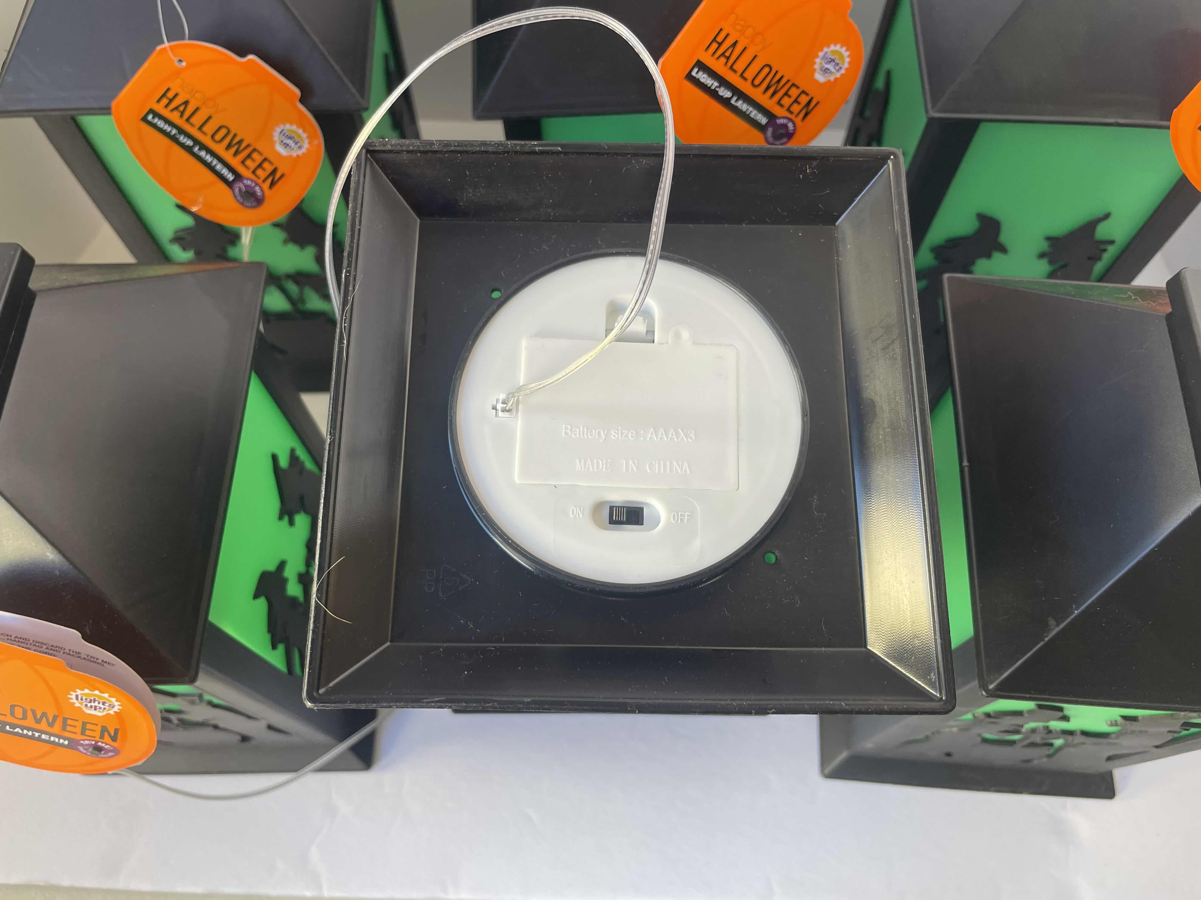 Photo 1 of HAPPY HALLOWEEN LIGHT-UP LANTERNS GREEN WITCHES H12” NWT (5) - BROKEN HANGER (1) 