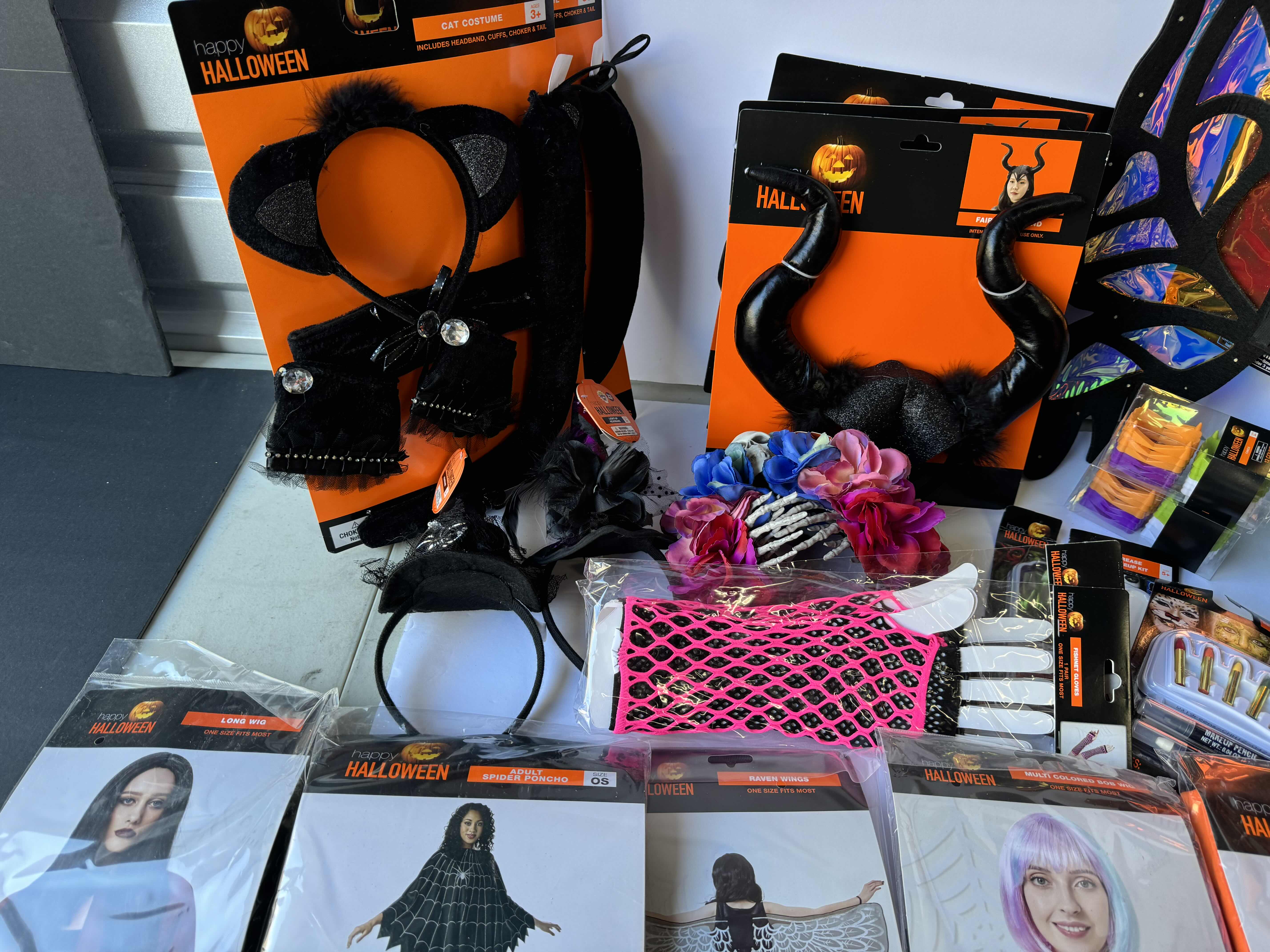 Photo 1 of HALLOWEEN COSTUMES, MASKS, HEADBANDS, WIGS & MAKE UP - LARGE ASSORTED LOT