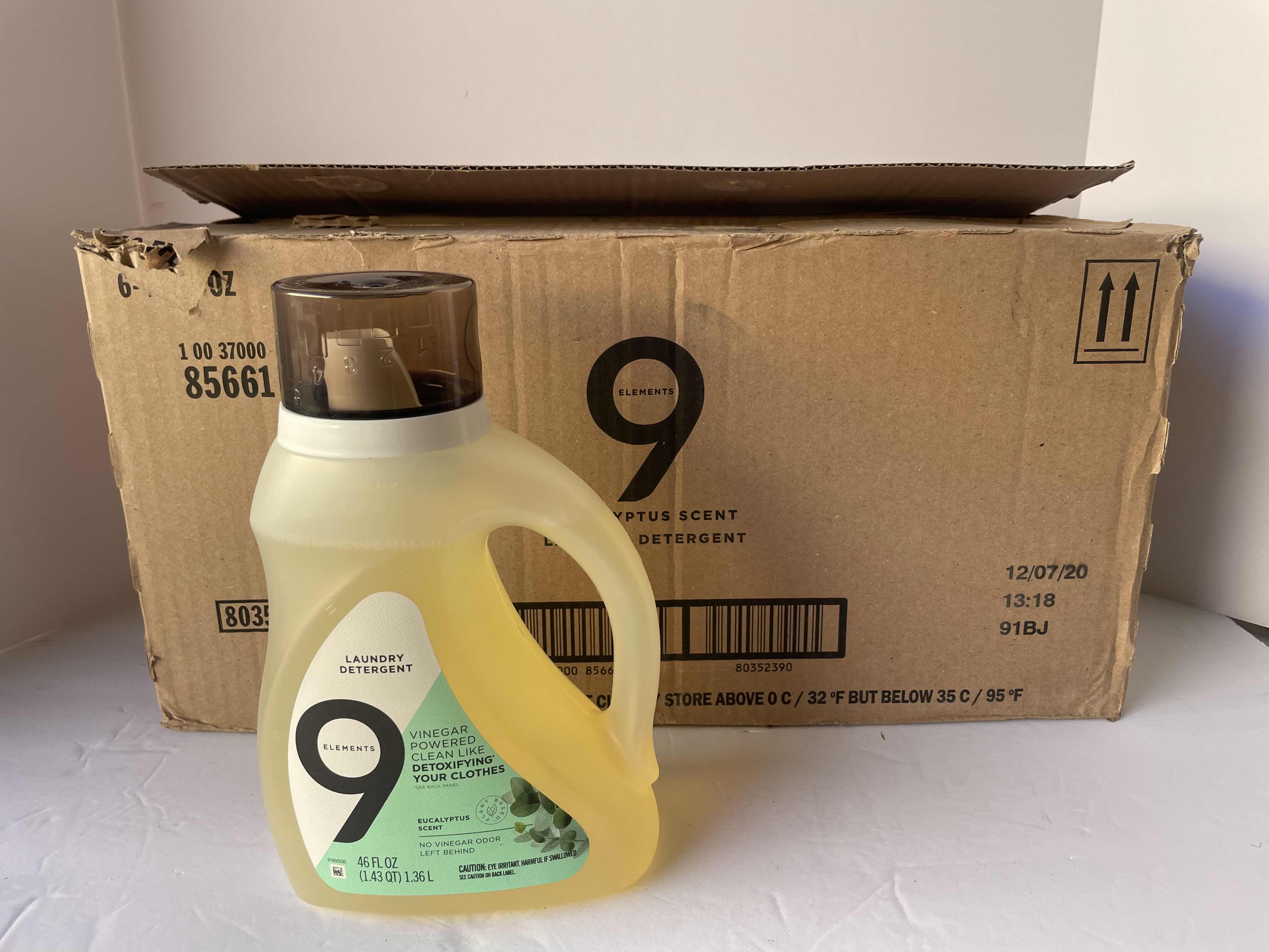 View 1 of 9 ELEMENTS LAUNDRY DETERGENT EUCALYPTUS SCENT 46 FL OZ. (6)