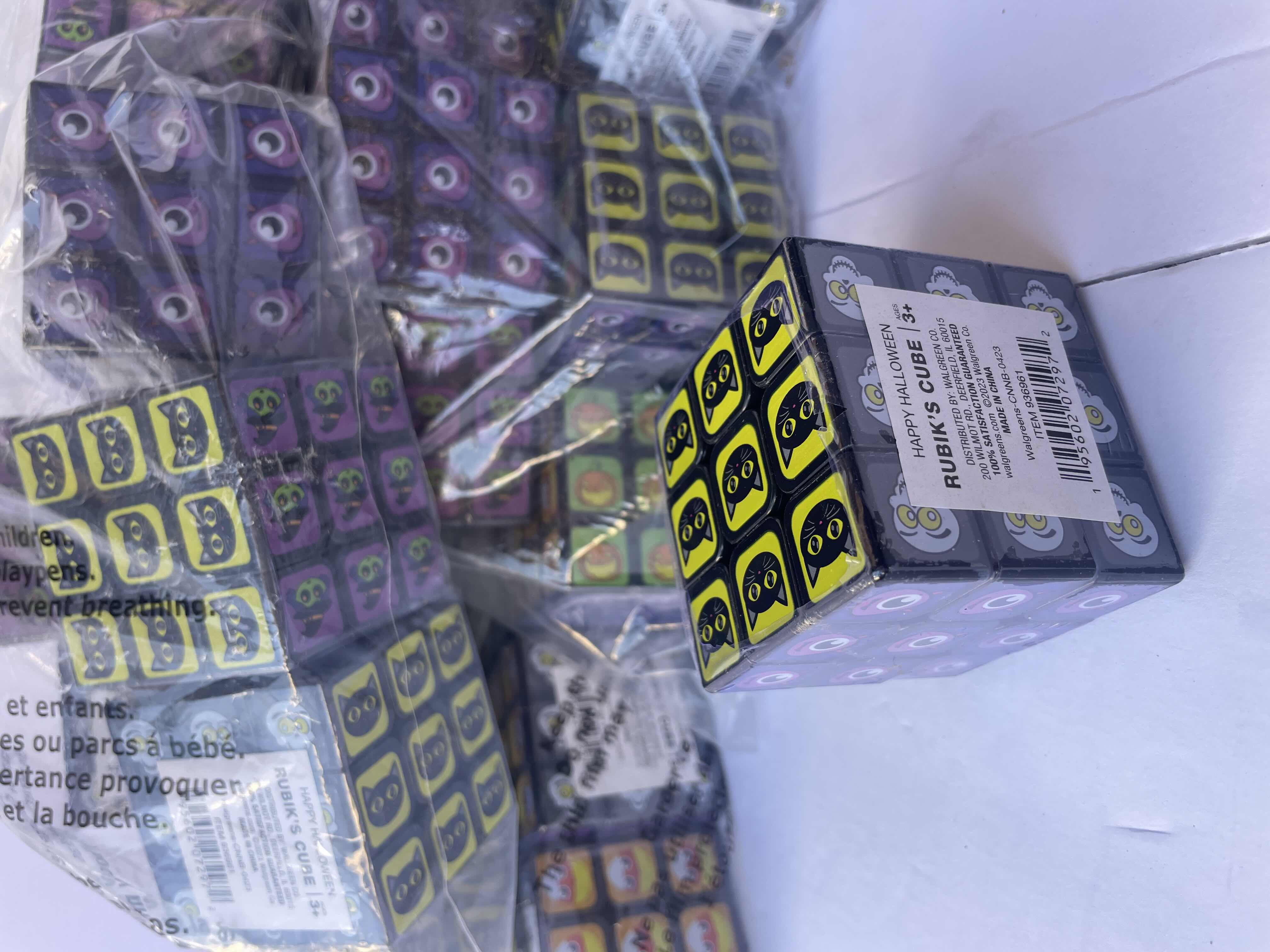 Photo 1 of HALLOWEEN RUBIKS CUBES LOT LARGE BAG (30 PIECES) 