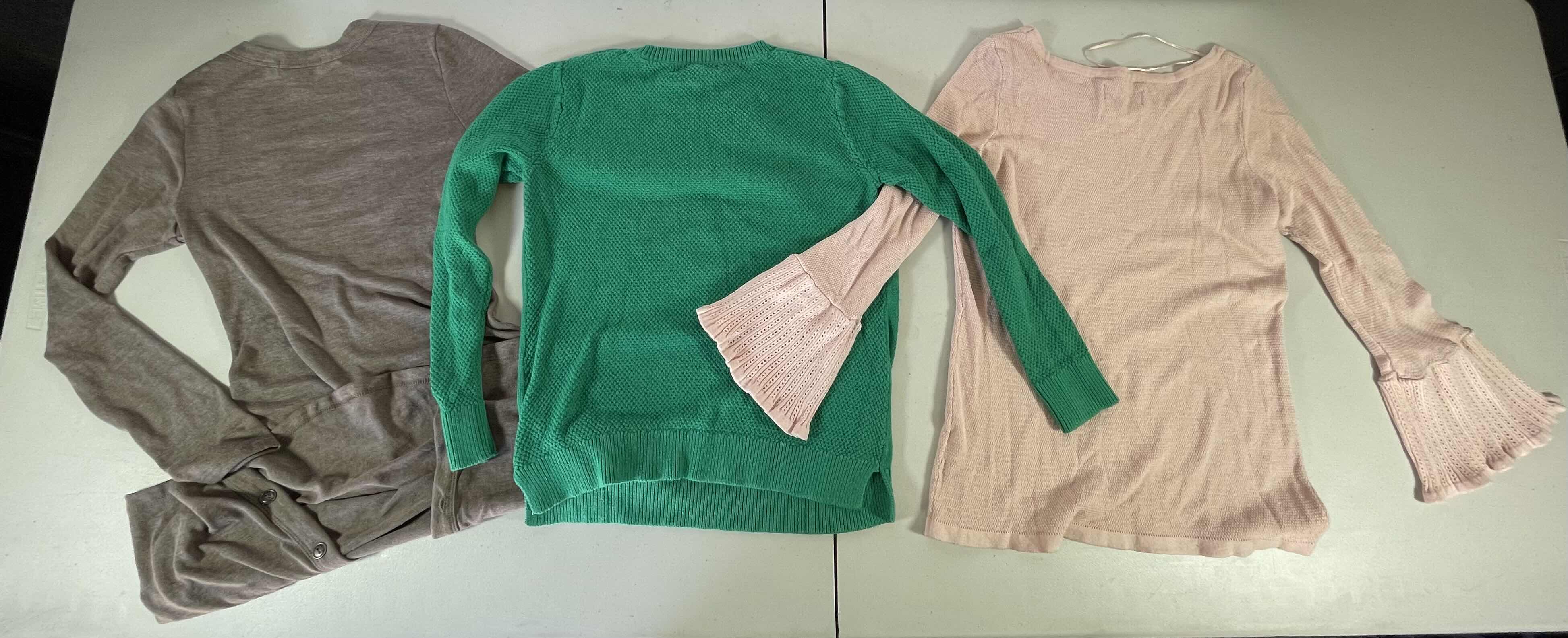 Photo 1 of LONG SLEEVE WOMENS TOPS (3) SIZES SMALL & X-SMALL