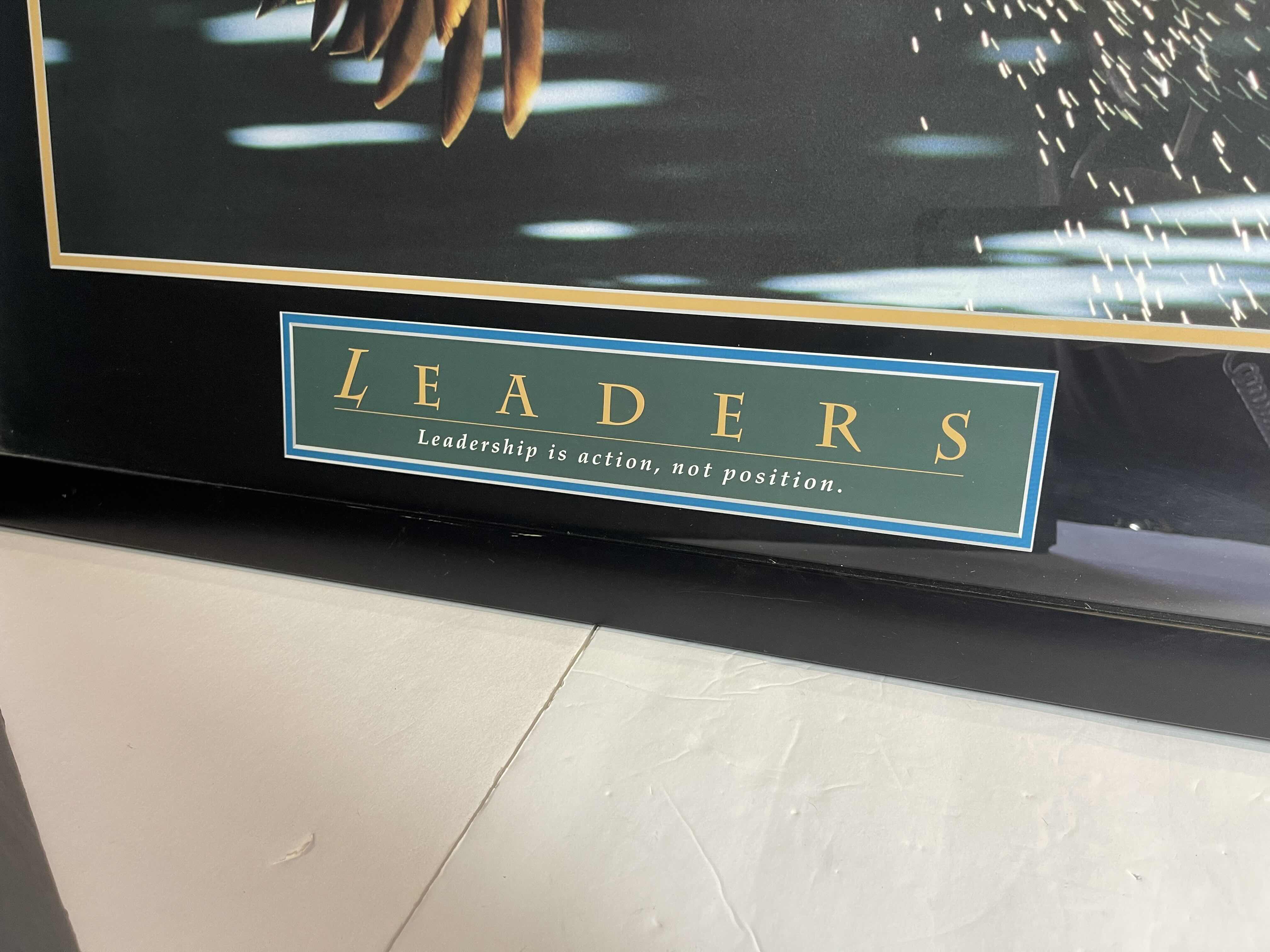 Photo 1 of BALD EAGLE "LEADERS" PRINT - WOOD FRAMED WITH GLASS 30.5” X 24.5”