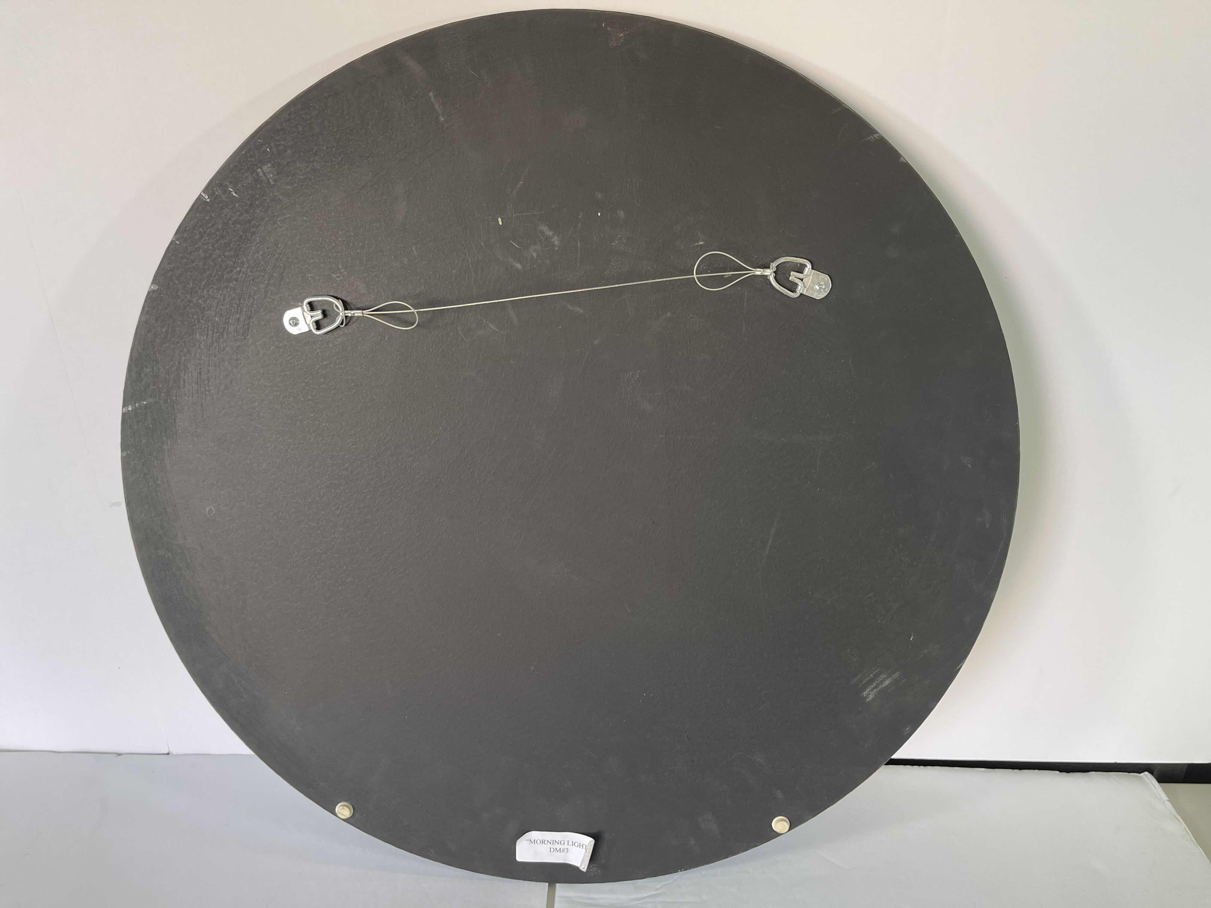 Photo 1 of LACQUERED EPOXY OCEAN SCENE ARTWORK ON ROUND WOOD - “MORNING LIGHT” SIGNED BY MILLER H24”