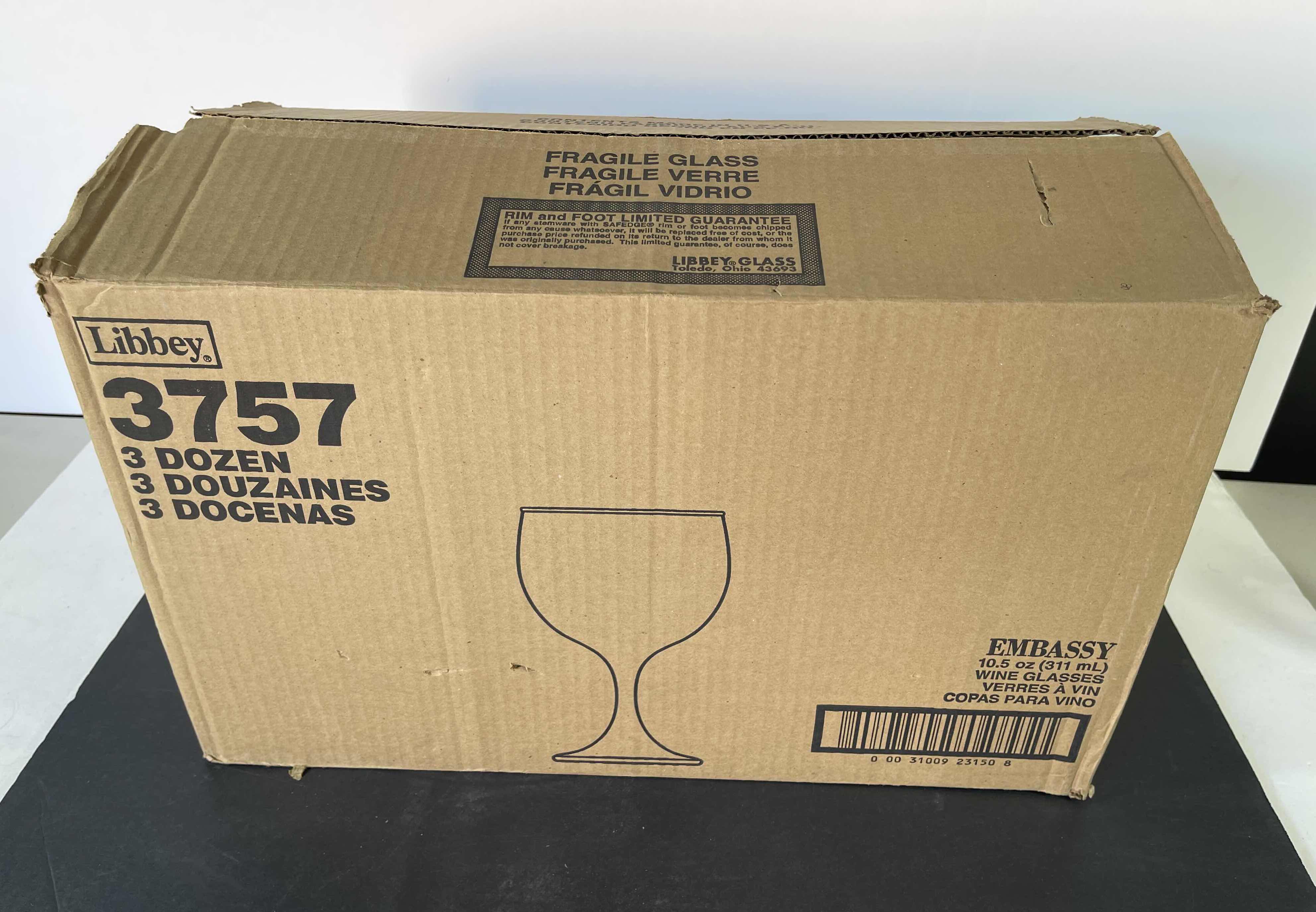 View 4 of LIBBEY 3757 THREE DOZEN 6” EMBASSY 10.5 OZ WINE GLASSES - MISSING (4) GLASSES FROM
CASE