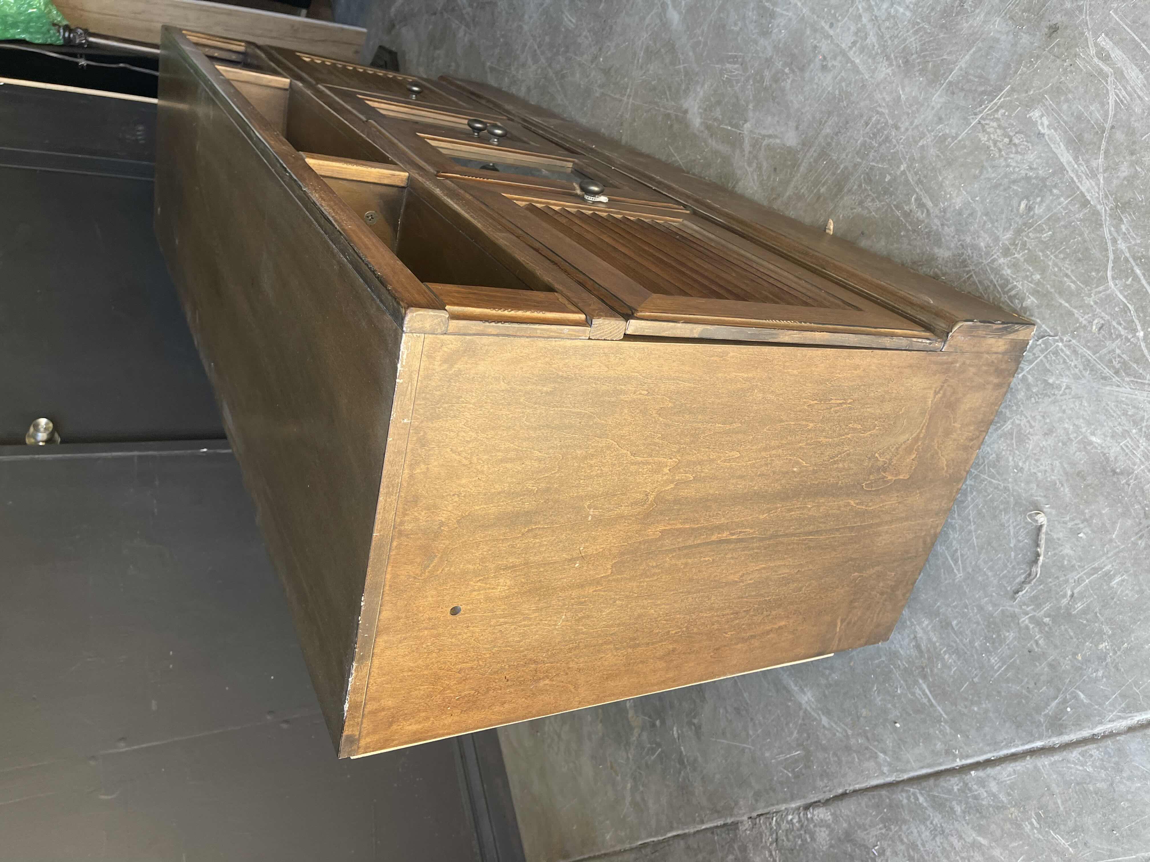 Photo 1 of WOOD TV/ENTERTAINMENT STAND 60” X 16” X H28”