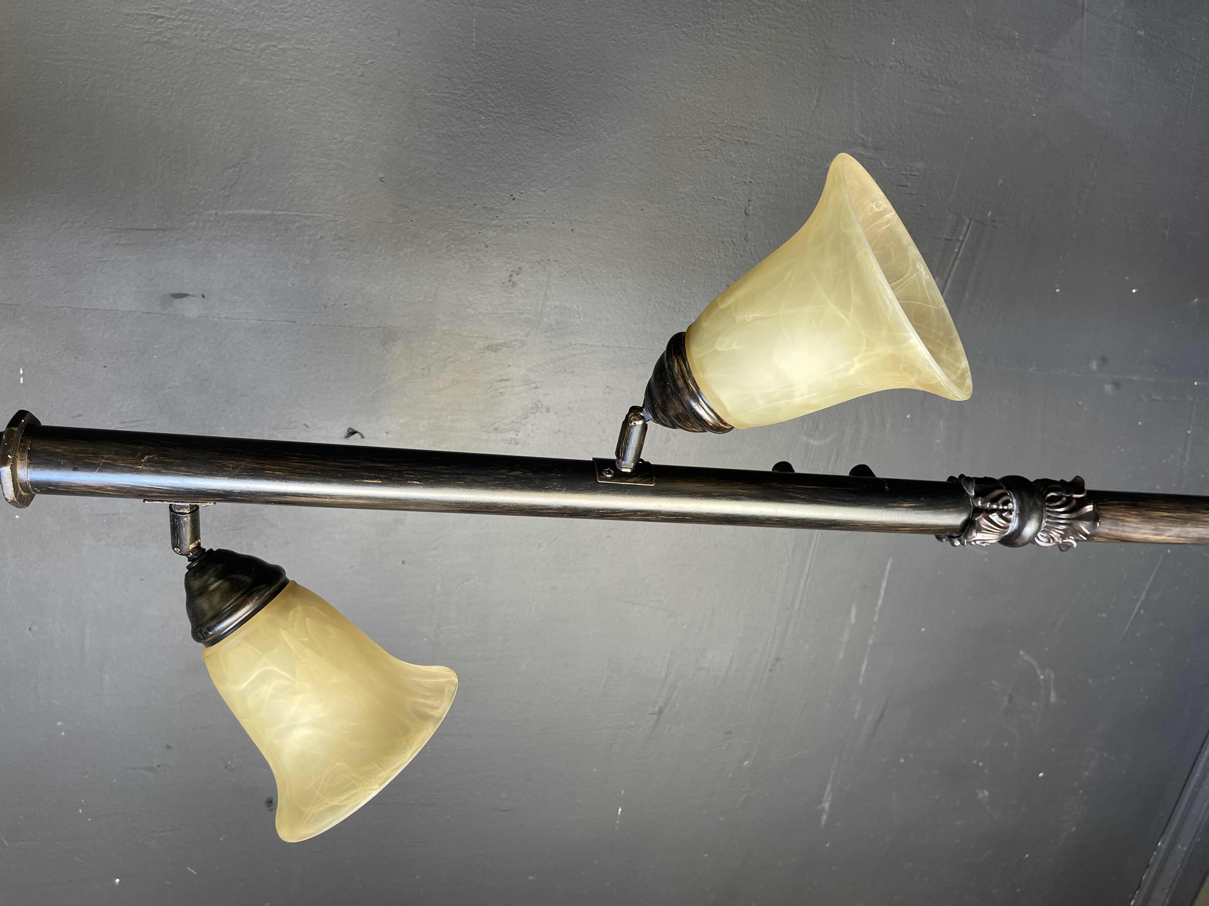 Photo 1 of KATHY IRELAND SONNET INDUSTRIAL VINTAGE TREE TORCHIERE FLOOR LAMP STANDING 72" MSRP $250