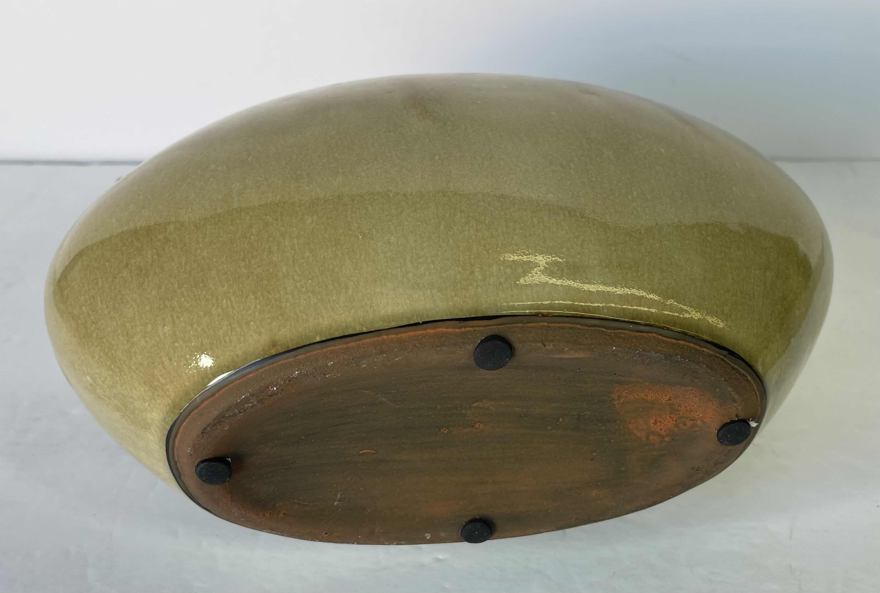 Photo 1 of GLAZED CERAMIC POTTERY OVAL SHAPED 11” X 4.5” X H7”