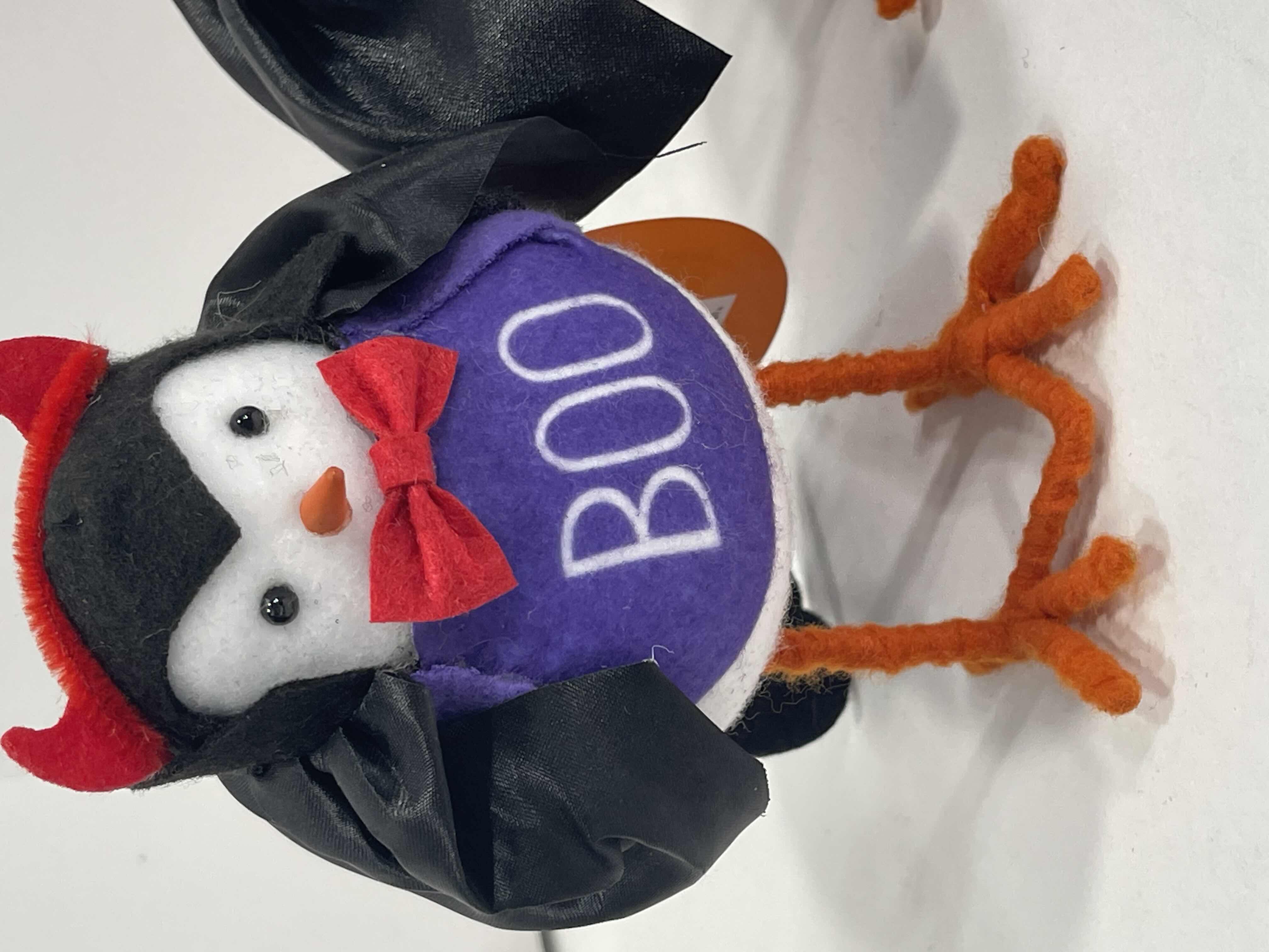 Photo 1 of HALLOWEEN TABLETOP DECOR - 7” FELT DEVIL BIRD (2) & WITCH BIRDY WITH PIGTAILS (2) NWT