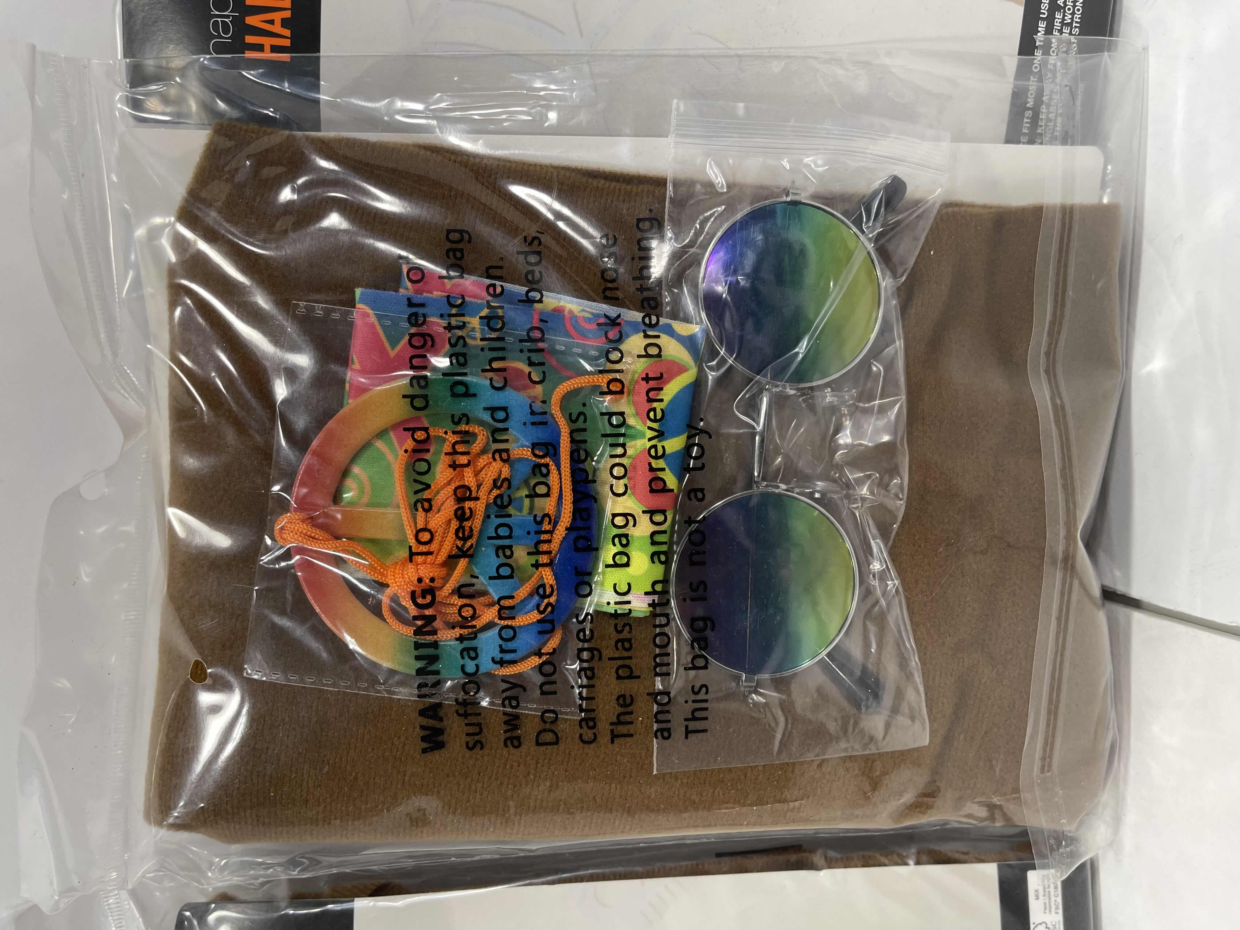Photo 1 of HAPPY HALLOWEEN 60’S COSTUME KIT - ONE SIZE FITS ALL (3) NEW