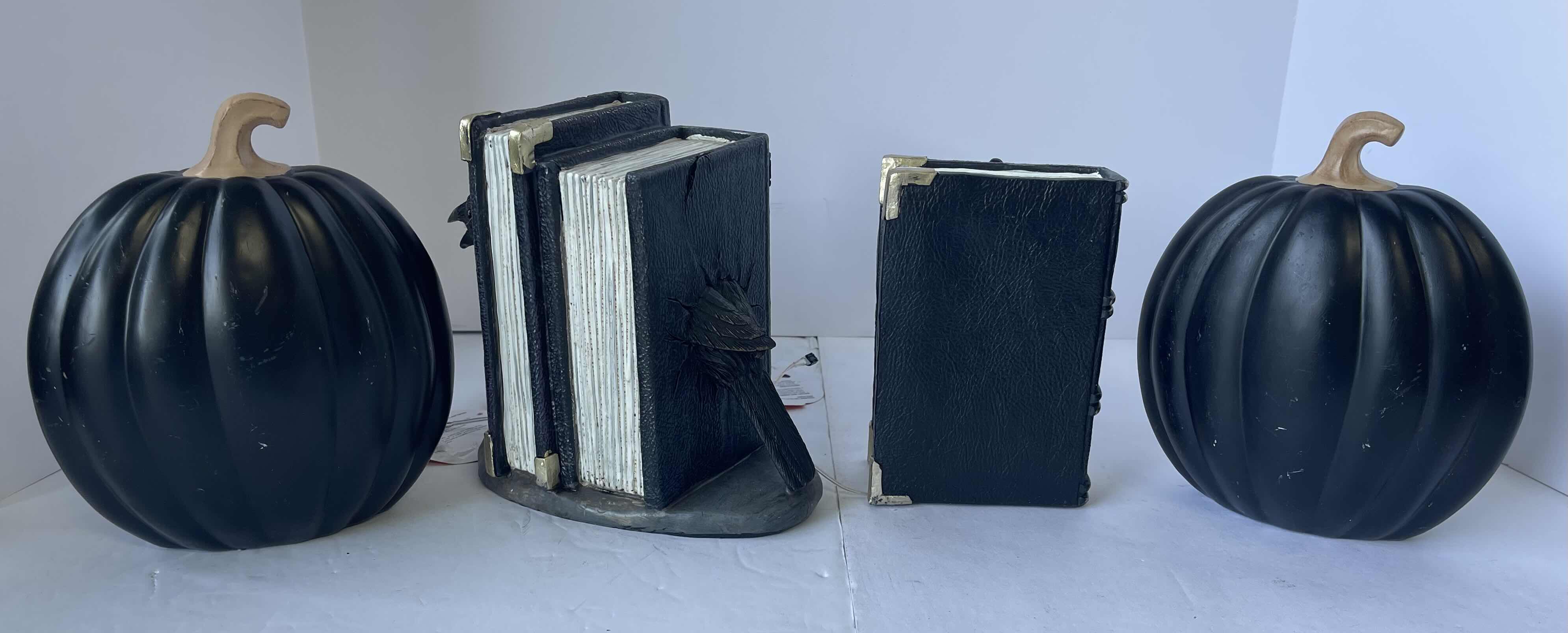 Photo 1 of HAPPY HALLOWEEN TABLE TOP PLASTIC HOME DECOR - HOCUS POCUS PUMPKIN & ASSORTED WITCH’S LIGHT UP BOOKS NEW