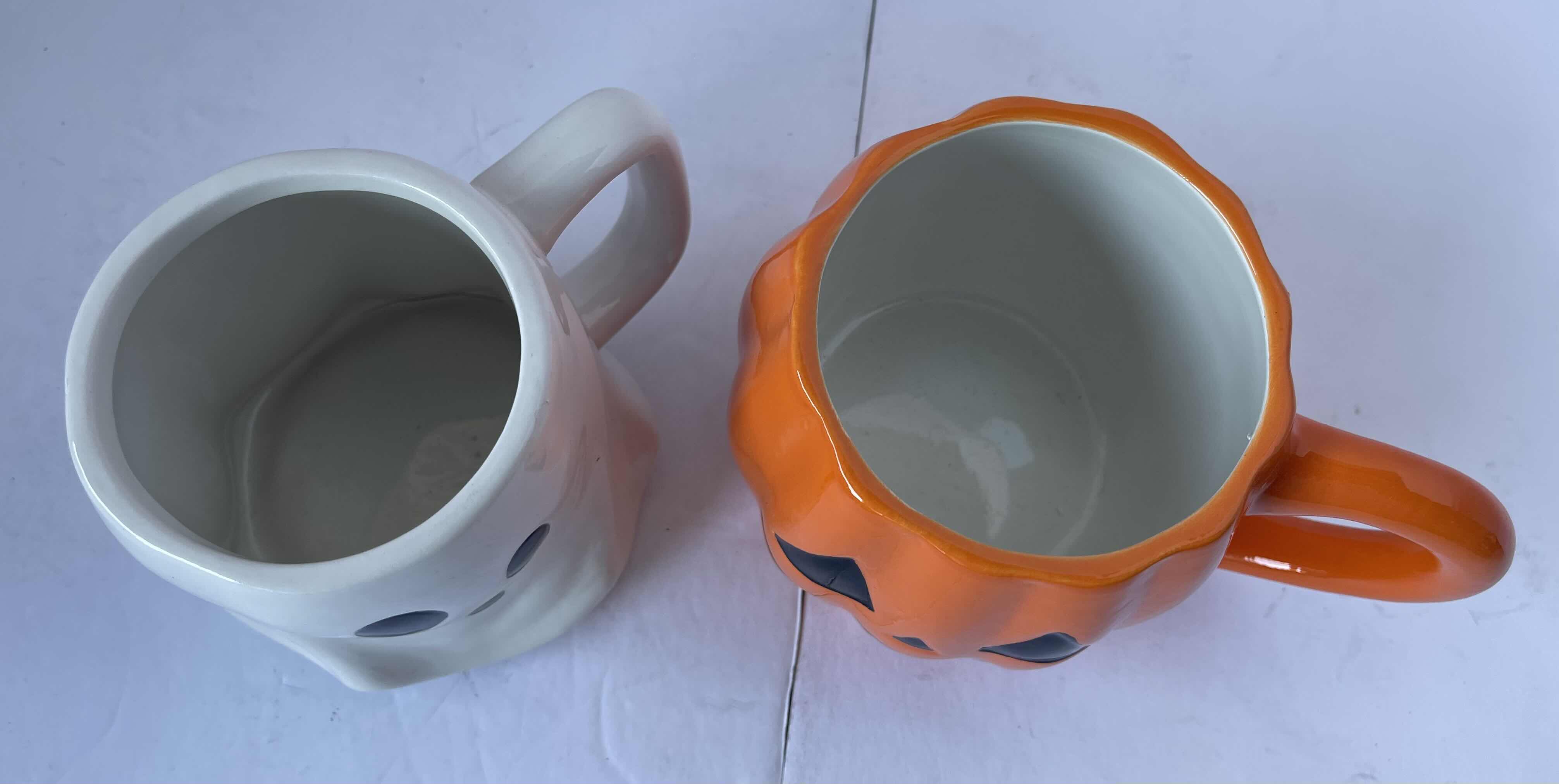 Photo 1 of CERAMIC HALLOWEEN MUGS - GHOST & PUMPKIN