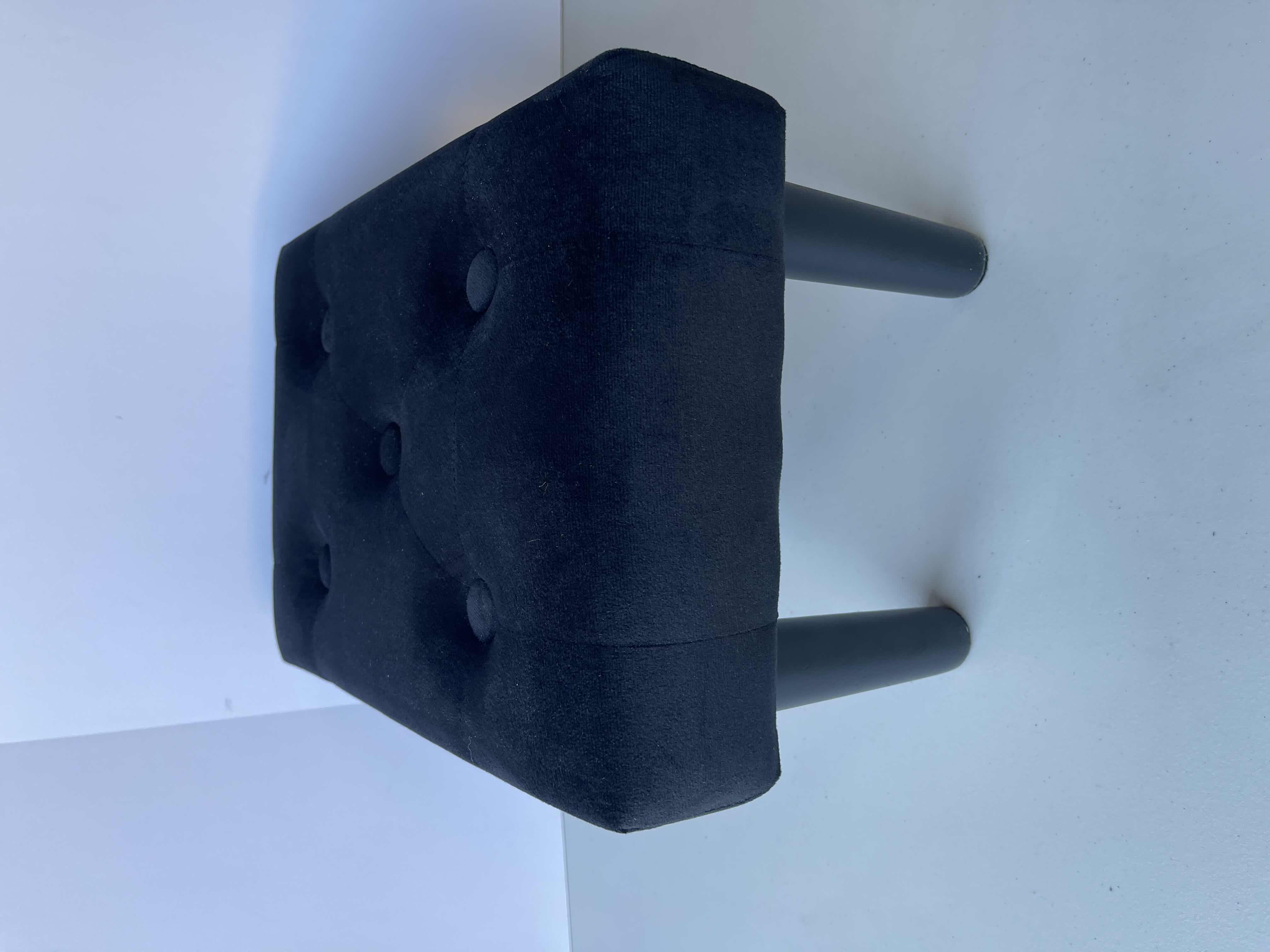 Photo 1 of HOUCHICS SMALL SOFT BLACK VELVET FOOTSTOOL (15.5” X 11” X H9.5”) MSRP $60
