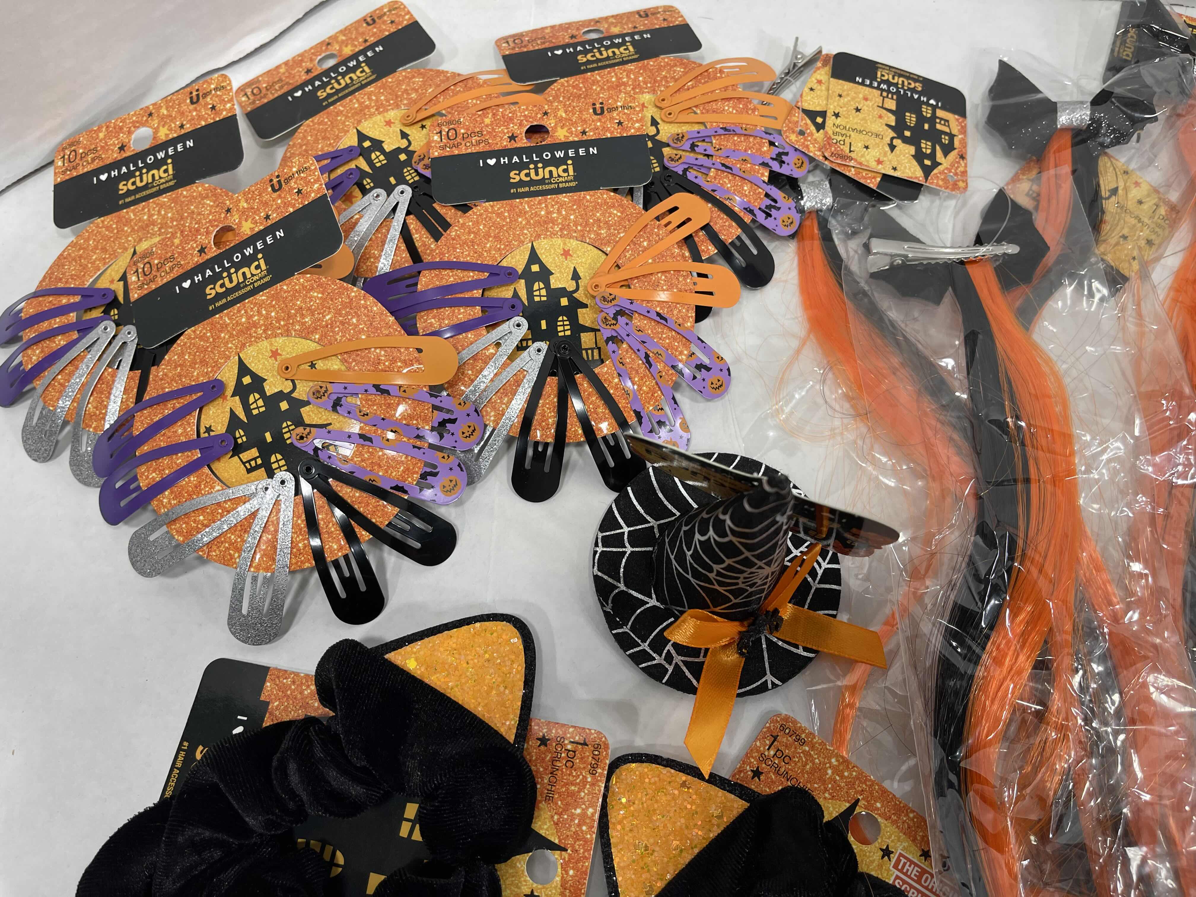 Photo 1 of FUN LADIES HALLOWEEN ACCESSORIES LOT - HEAD WEARS, HEAD BANDS, SOCKS, NECKLACE & GLASSES MSRP $40