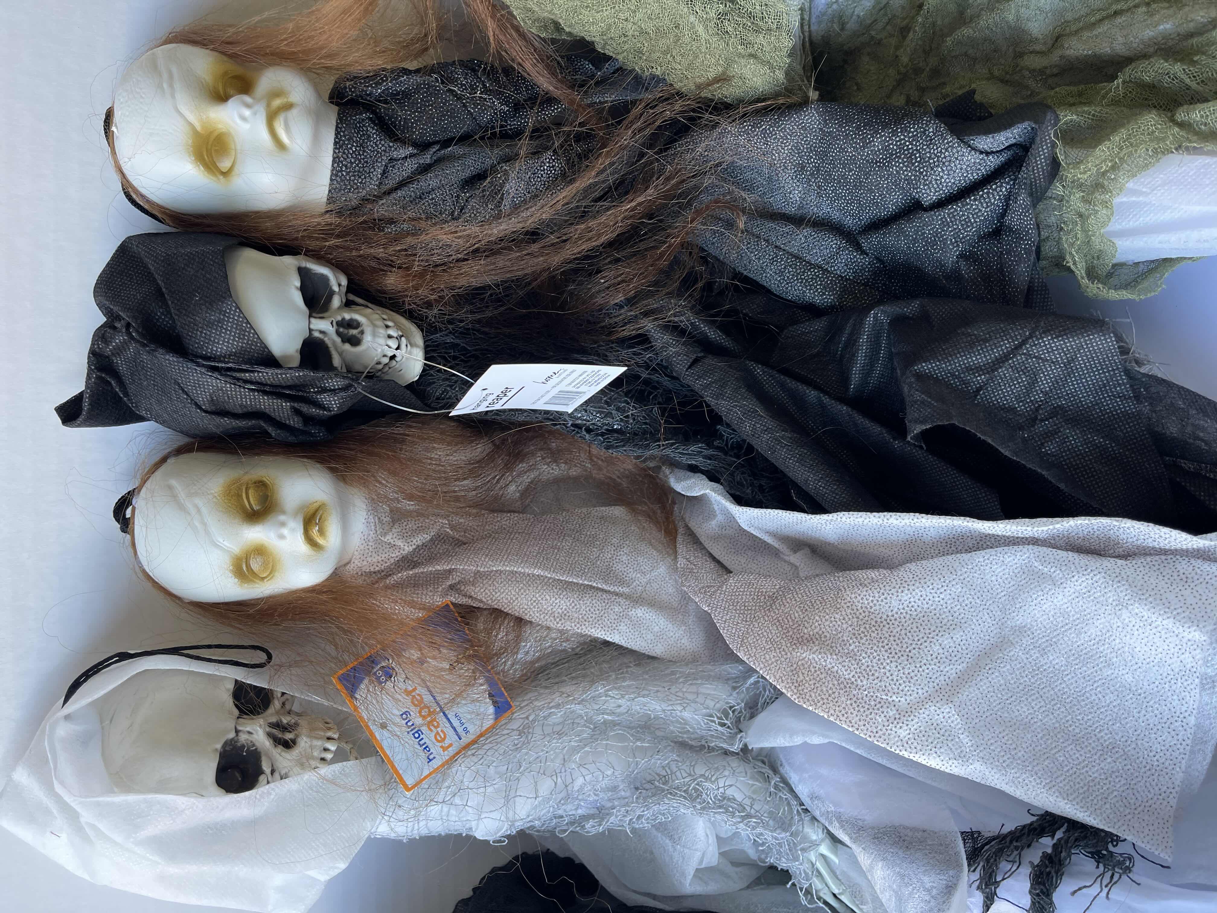 View 3 of SPOOKY HALLOWEEN LARGE 36” LIGHT-UP HANGING GHOULS (2), SMALL 23” HANGING REAPERS (2) & SMALL 23” CREEPY DOLLS