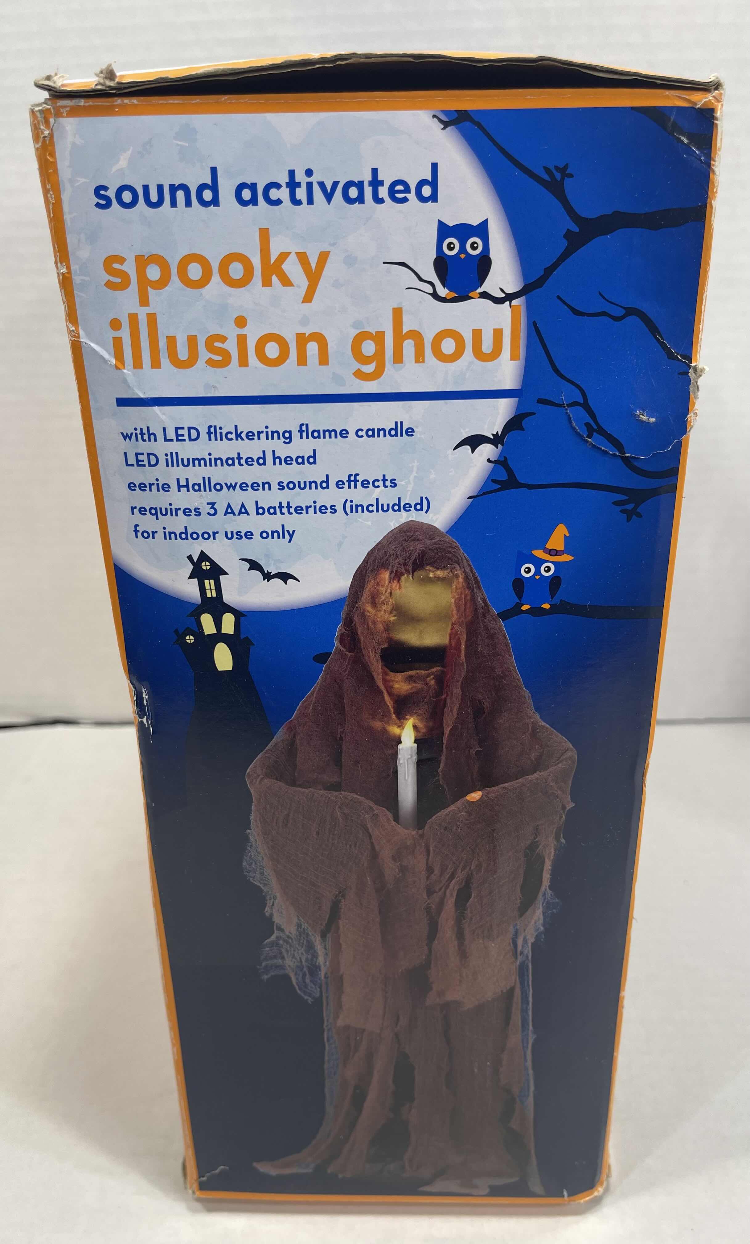Photo 1 of SPOOKY ILLUSION GHOUL H42” SOUND ACTIVATED WITH LED FLICKERING FLAME CANDLE MSRP $70