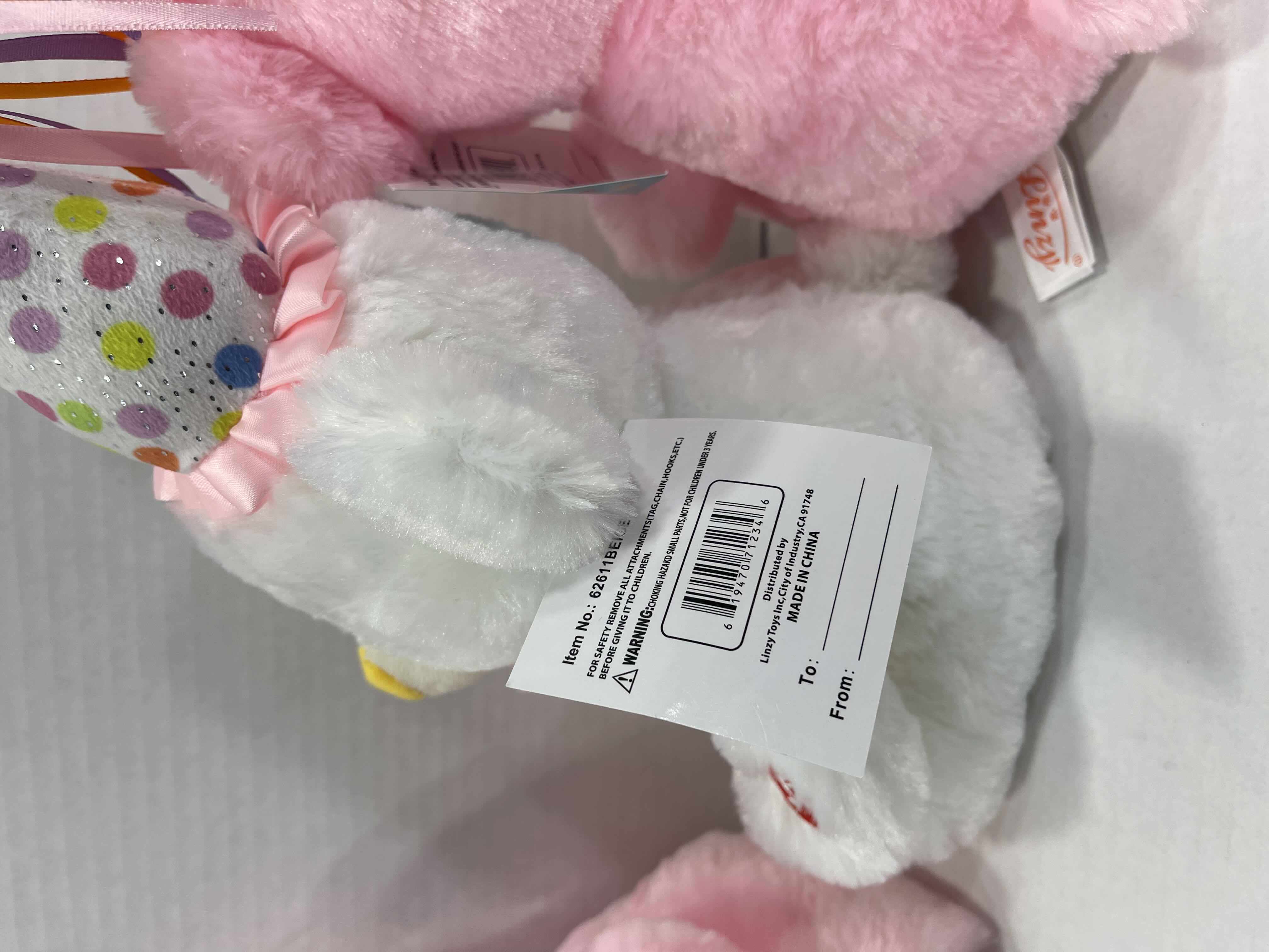 Photo 1 of LINZY 12” HAPPY BIRTHDAY SINGING AND LIGHT-UP BEAR PLUSH (2) PINK & (1) WHITE MSRP $45