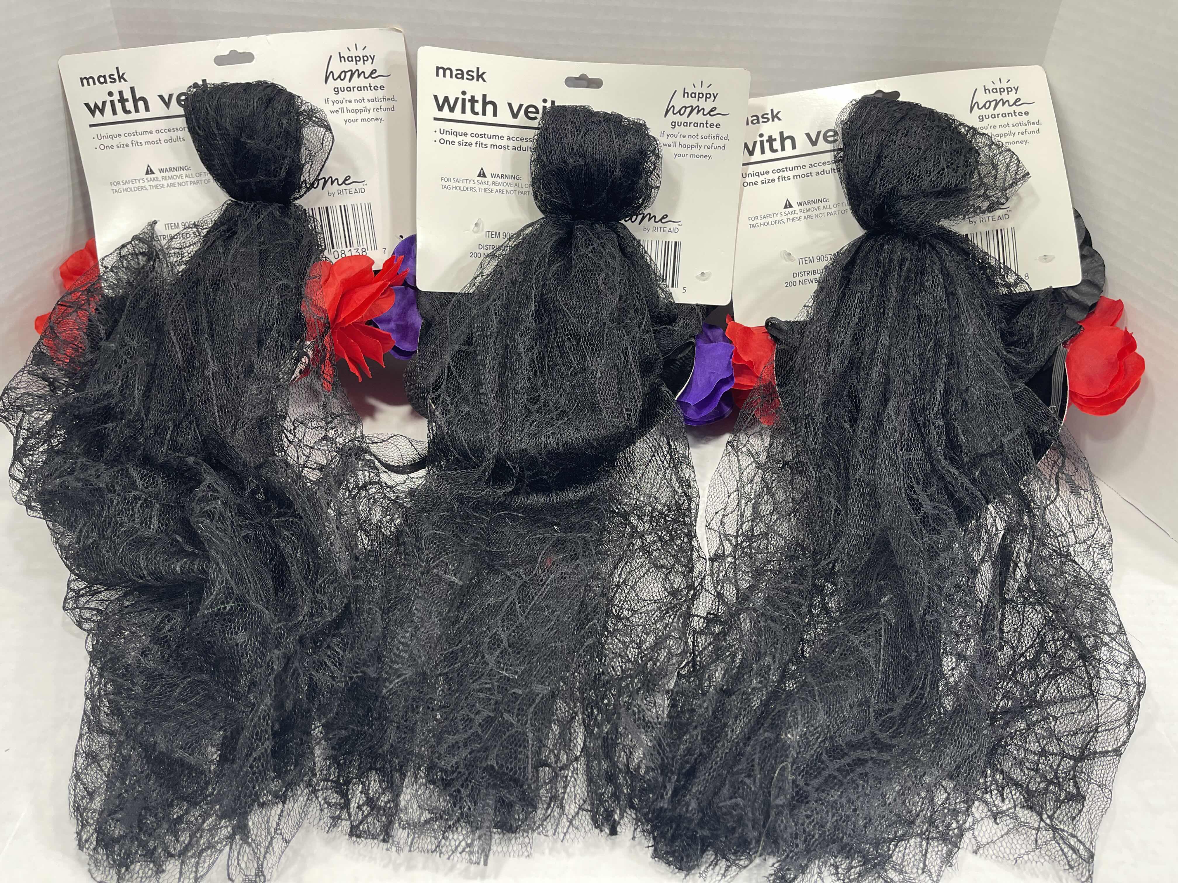 Photo 1 of HALLOWEEN FLOWER MASK WITH 32” VEIL (3) MSRP $60