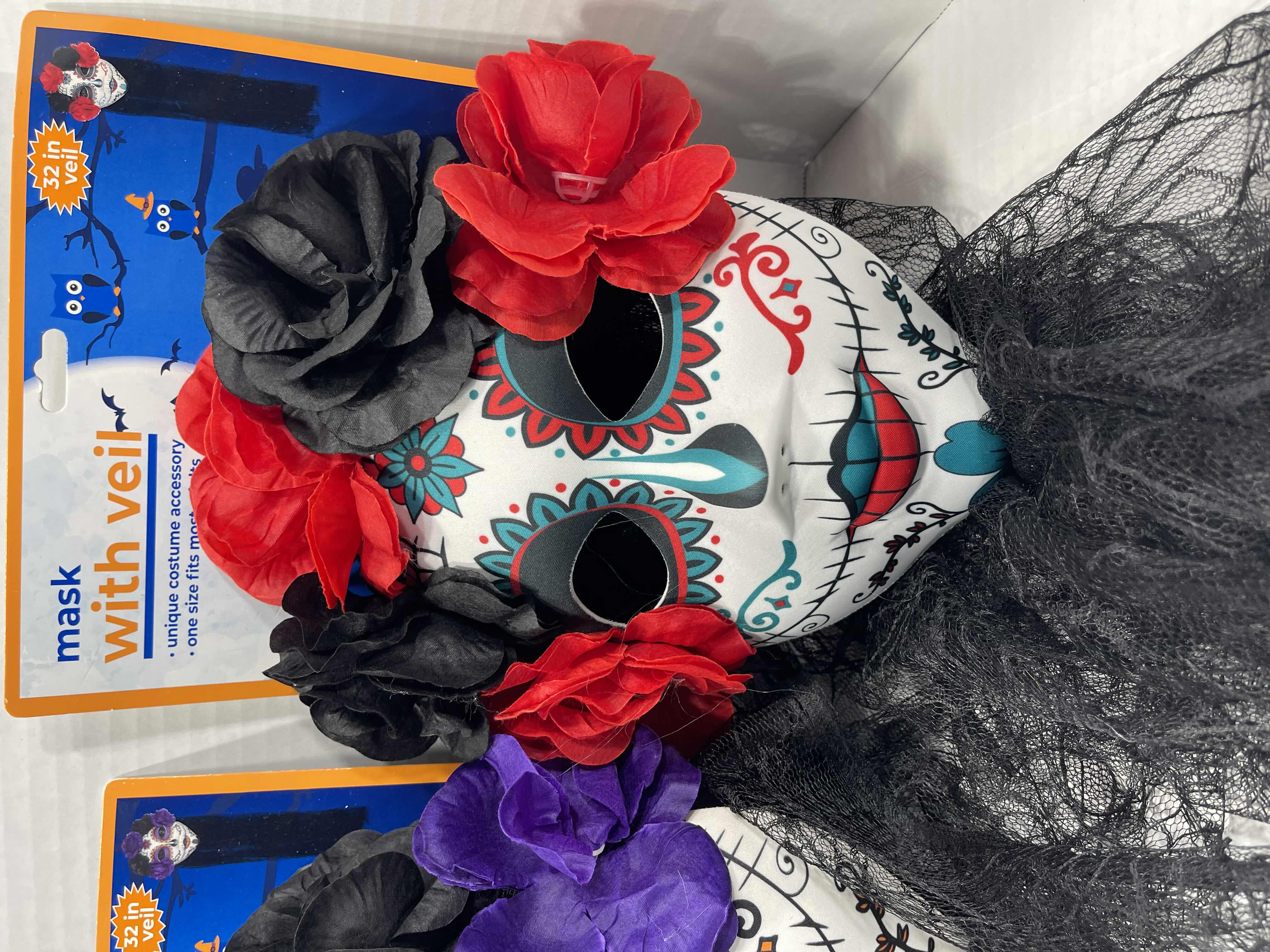 Photo 1 of HALLOWEEN FLOWER MASK WITH 32” VEIL (3) MSRP $60