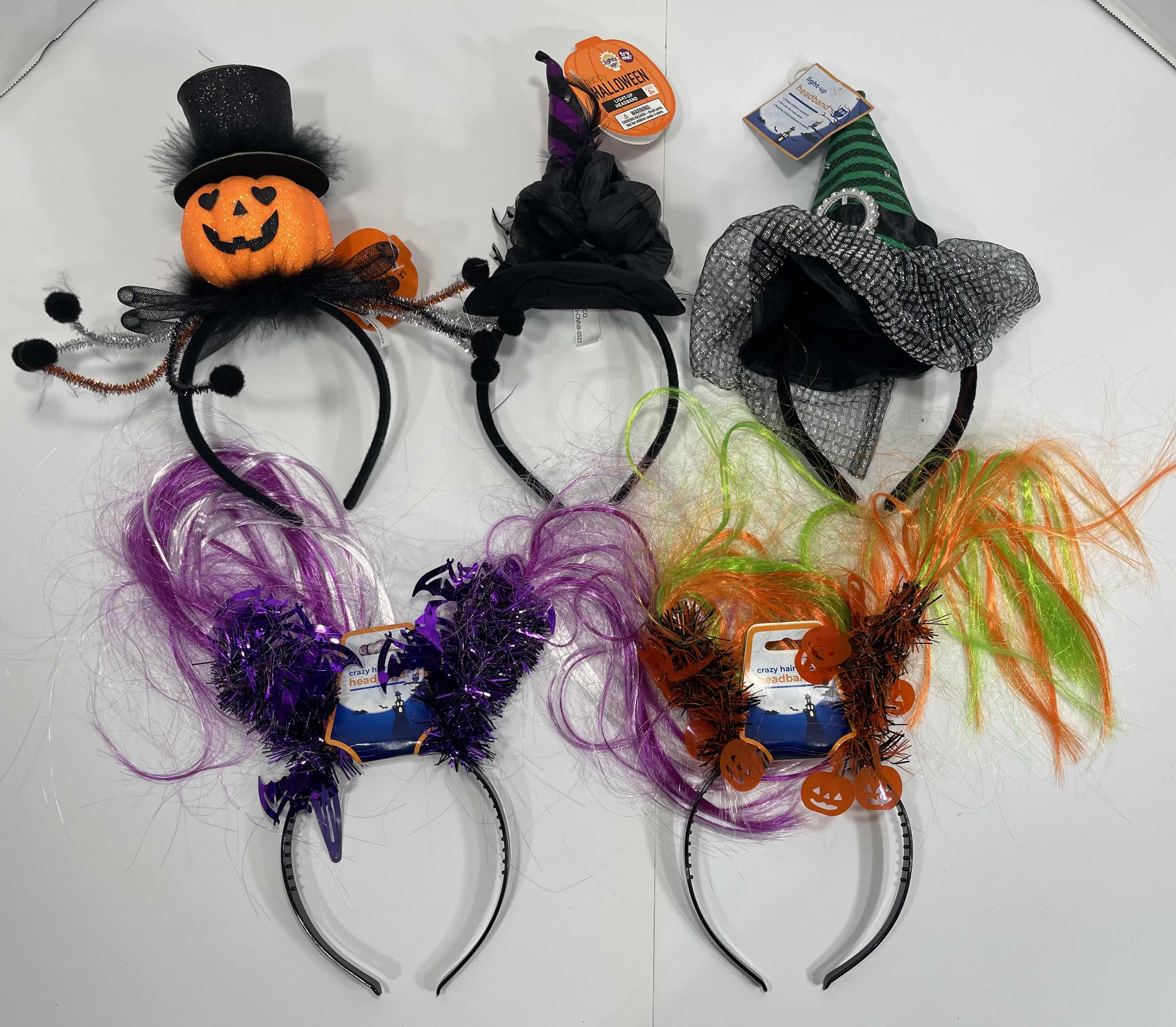 Photo 1 of HALLOWEEN HEADBAND ASSORTMENT (10) & GLOW NECKLACES, WANDS & PENDANTS MSRP $100