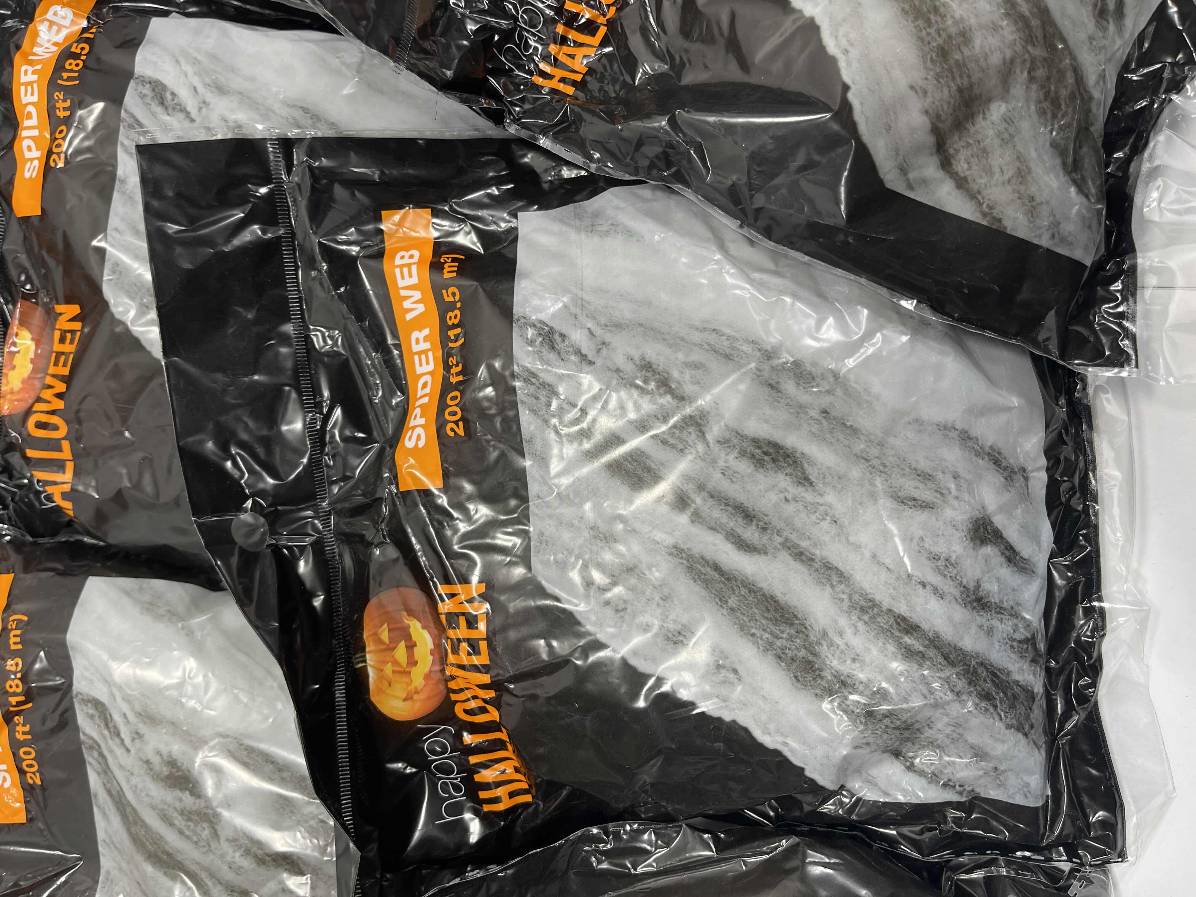 Photo 1 of SPIDER WEB LOT (10 BAGS) & FLOCKED SPIDERS (12 COUNT)