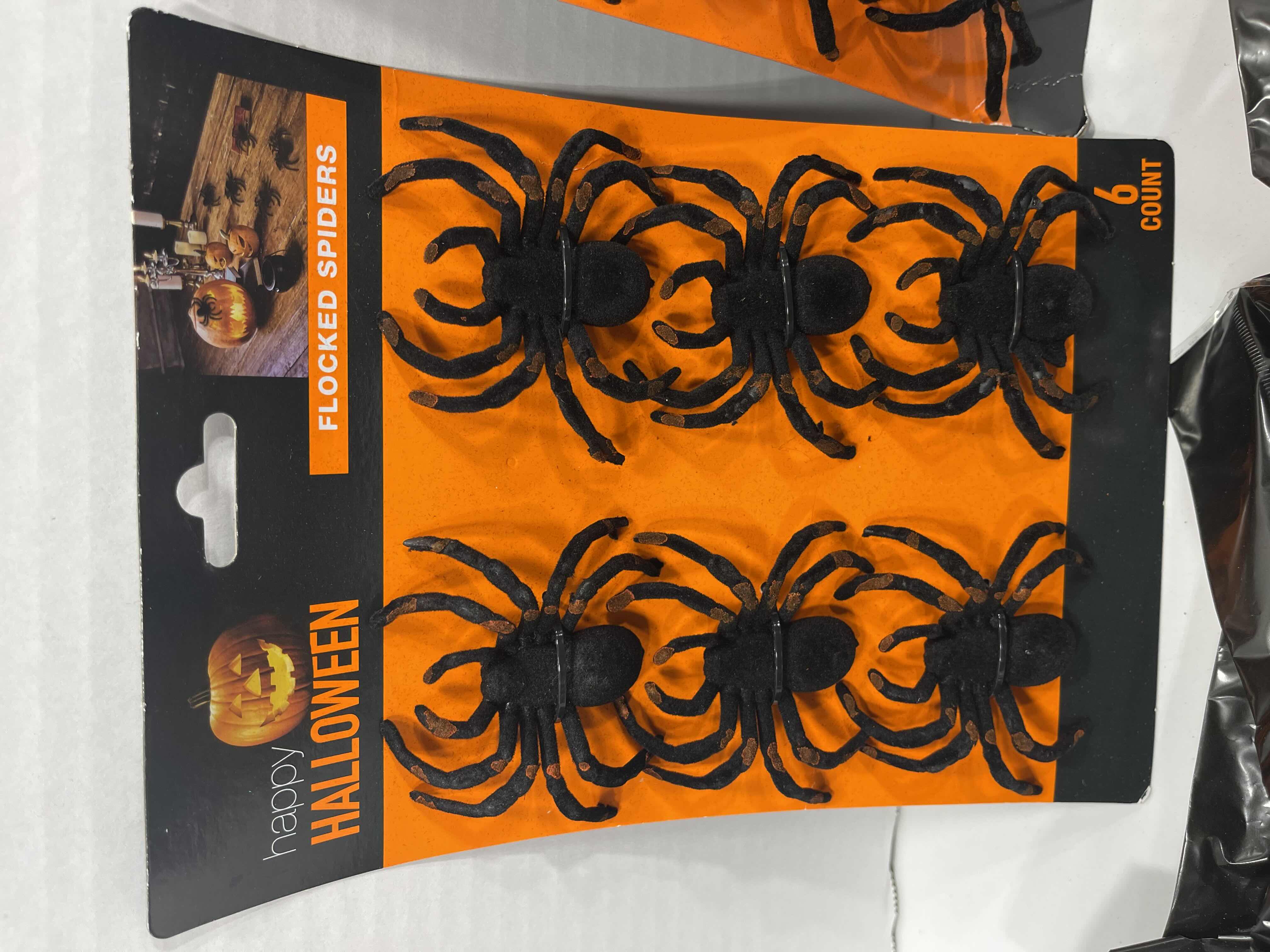 Photo 1 of SPIDER WEB LOT (12 BAGS) & FLOCKED SPIDERS (12 COUNT)