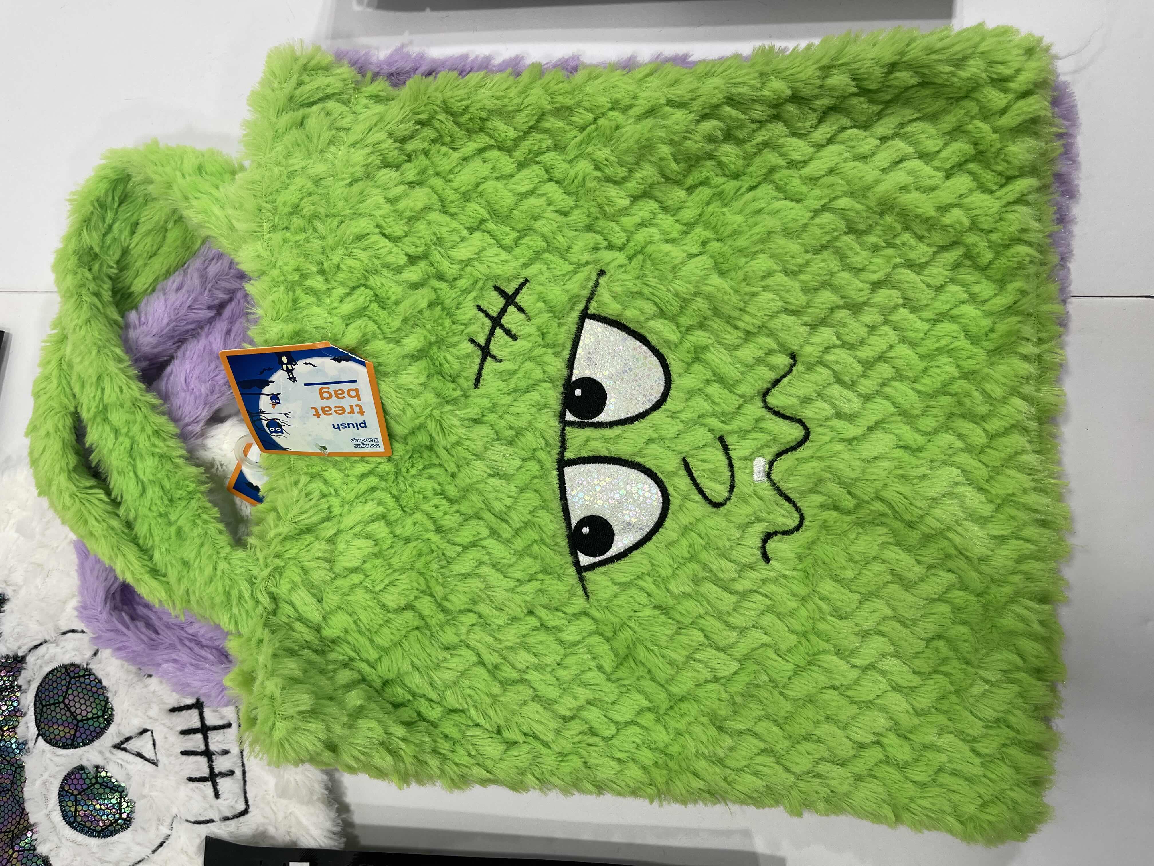 Photo 1 of HALLOWEEN PLUSH TREAT PAILS 12” (3) AND GLOW NECKLACES, WANDS & PENDANTS (3 EACH) NEW MSRP $45