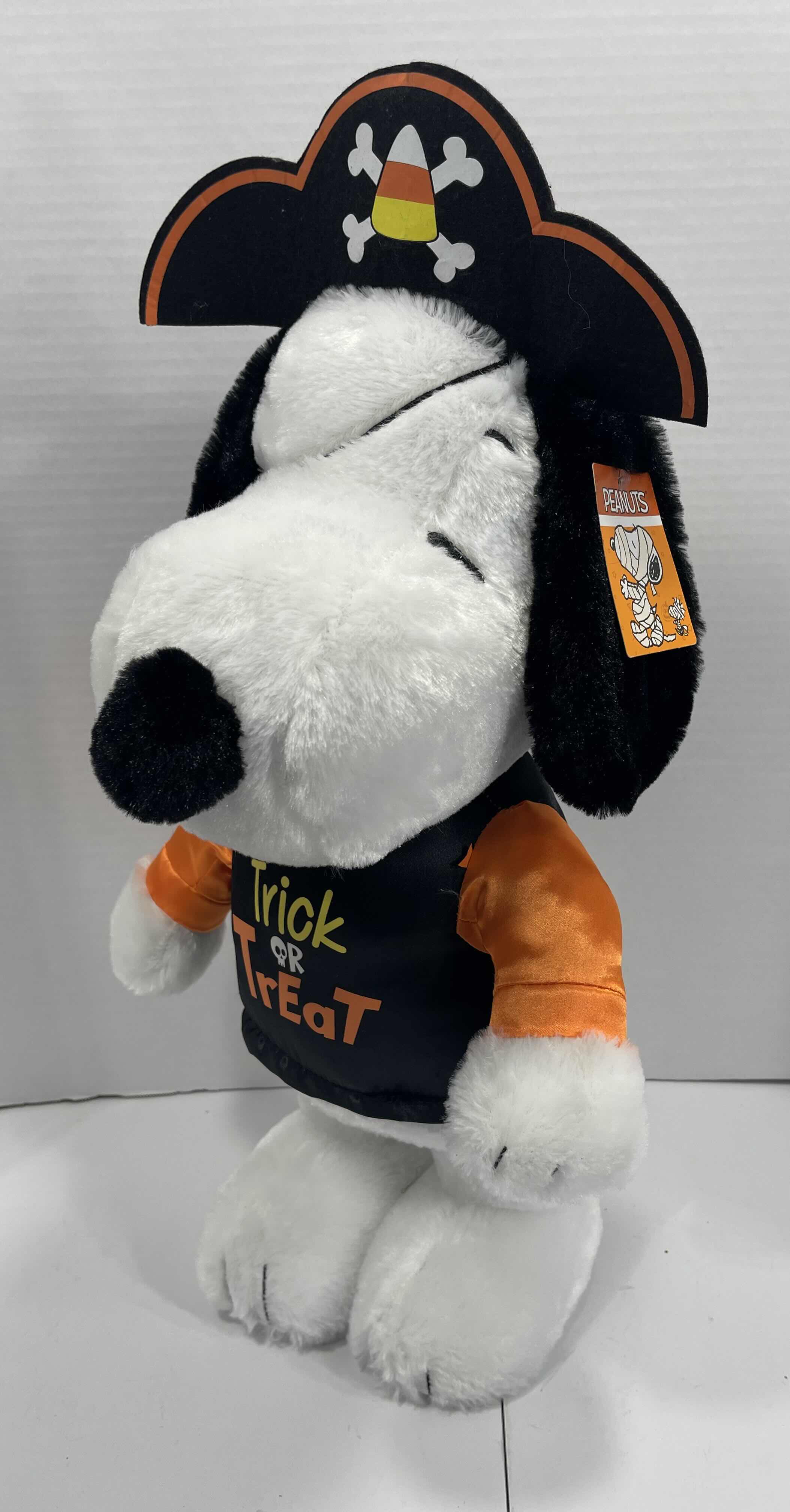 Photo 1 of PEANUTS PIRATE TRICK OR TREAT SNOOPY STANDING PLUSH H24” & ANIMATED SNOOPY ON DOGHOUSE MSRP $75