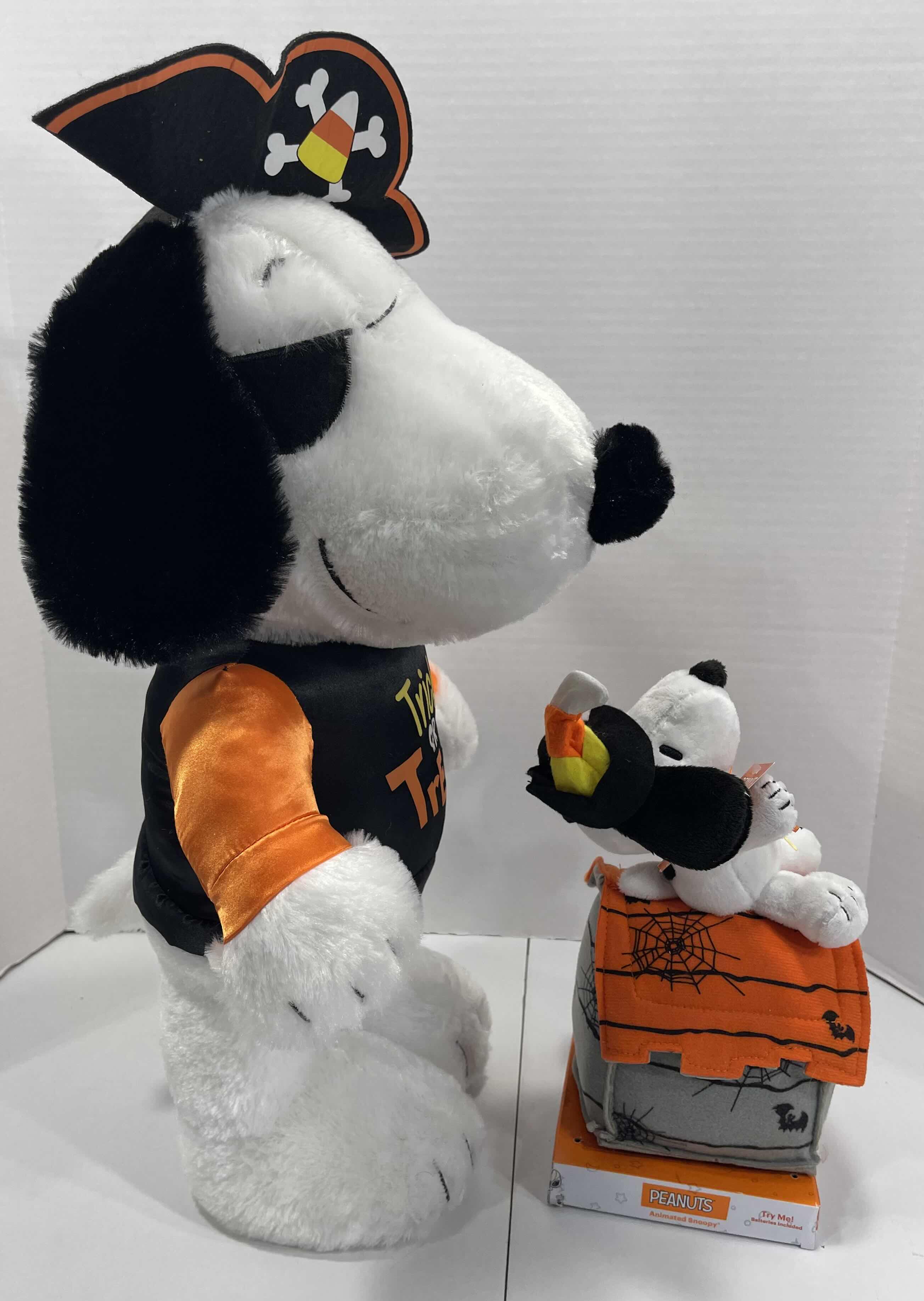 Photo 1 of PEANUTS PIRATE TRICK OR TREAT SNOOPY STANDING PLUSH H24” & ANIMATED SNOOPY ON DOGHOUSE 