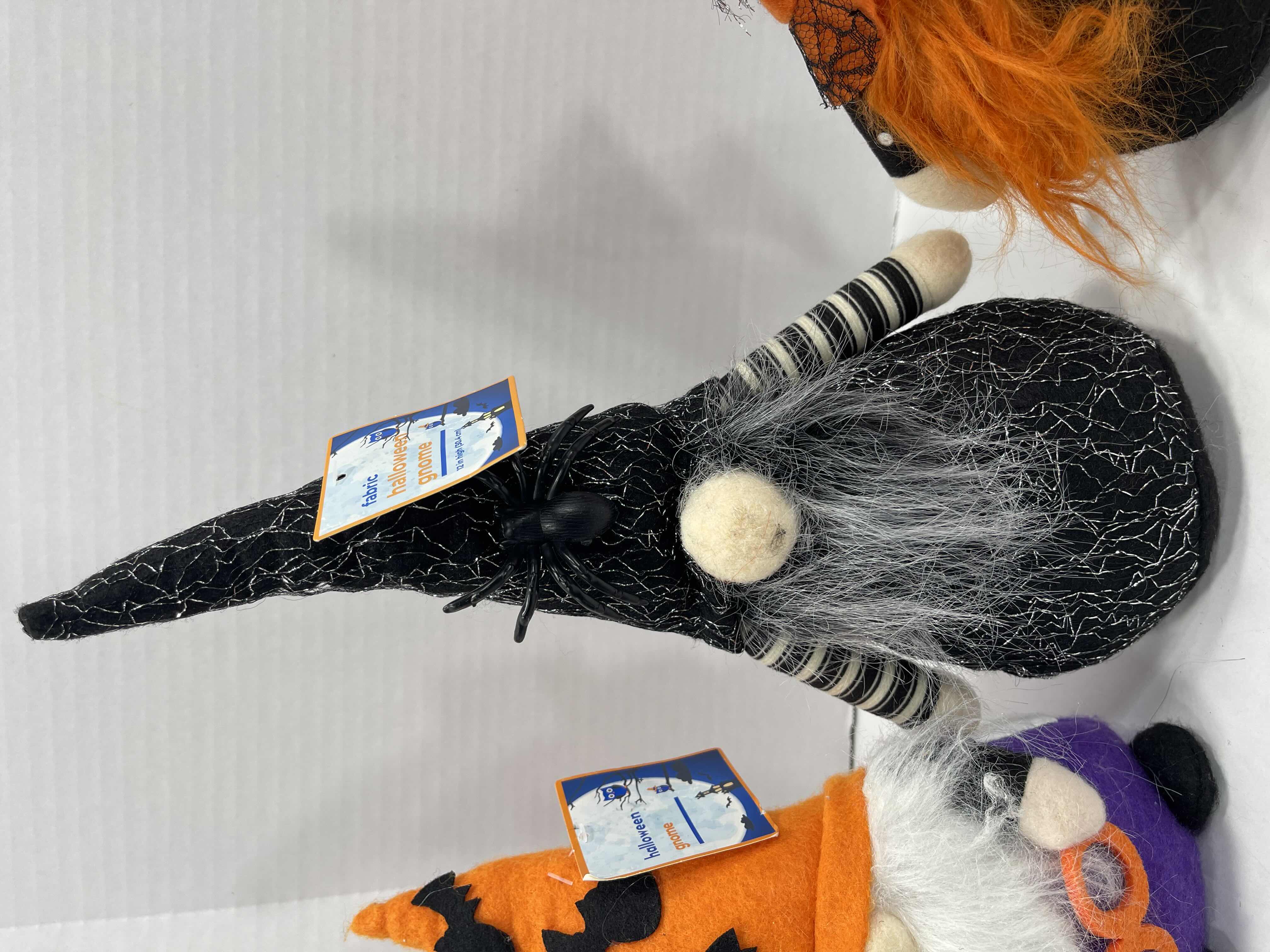 Photo 1 of HOME BRAND FABRIC HALLOWEEN GNOMES (4) - TALLEST H13” NWT 