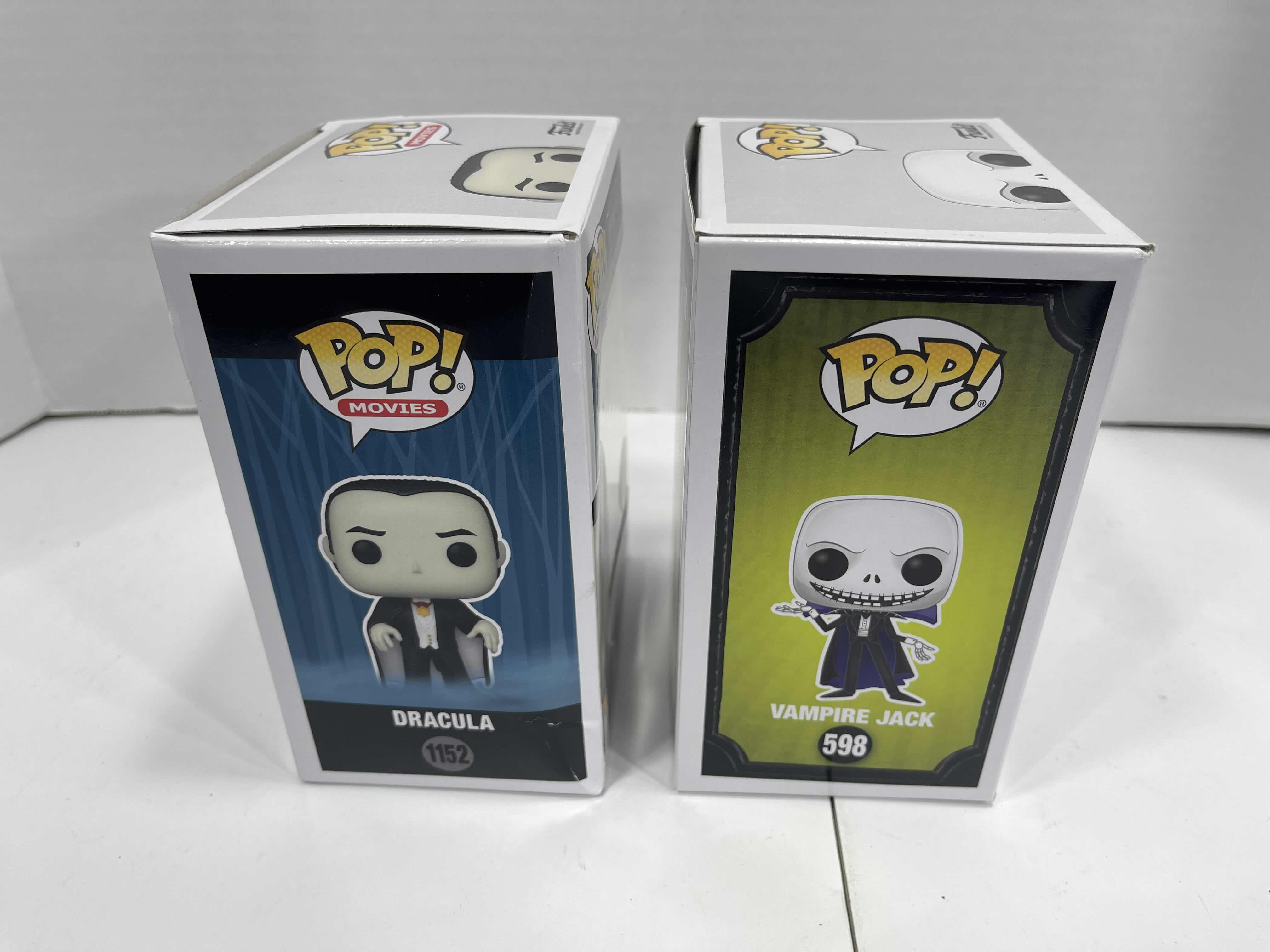 Photo 1 of FUNKO POPS (2) - DISNEY VAMPIRE JACK #598 & MONSTERS DRACULA #1152 NEW 