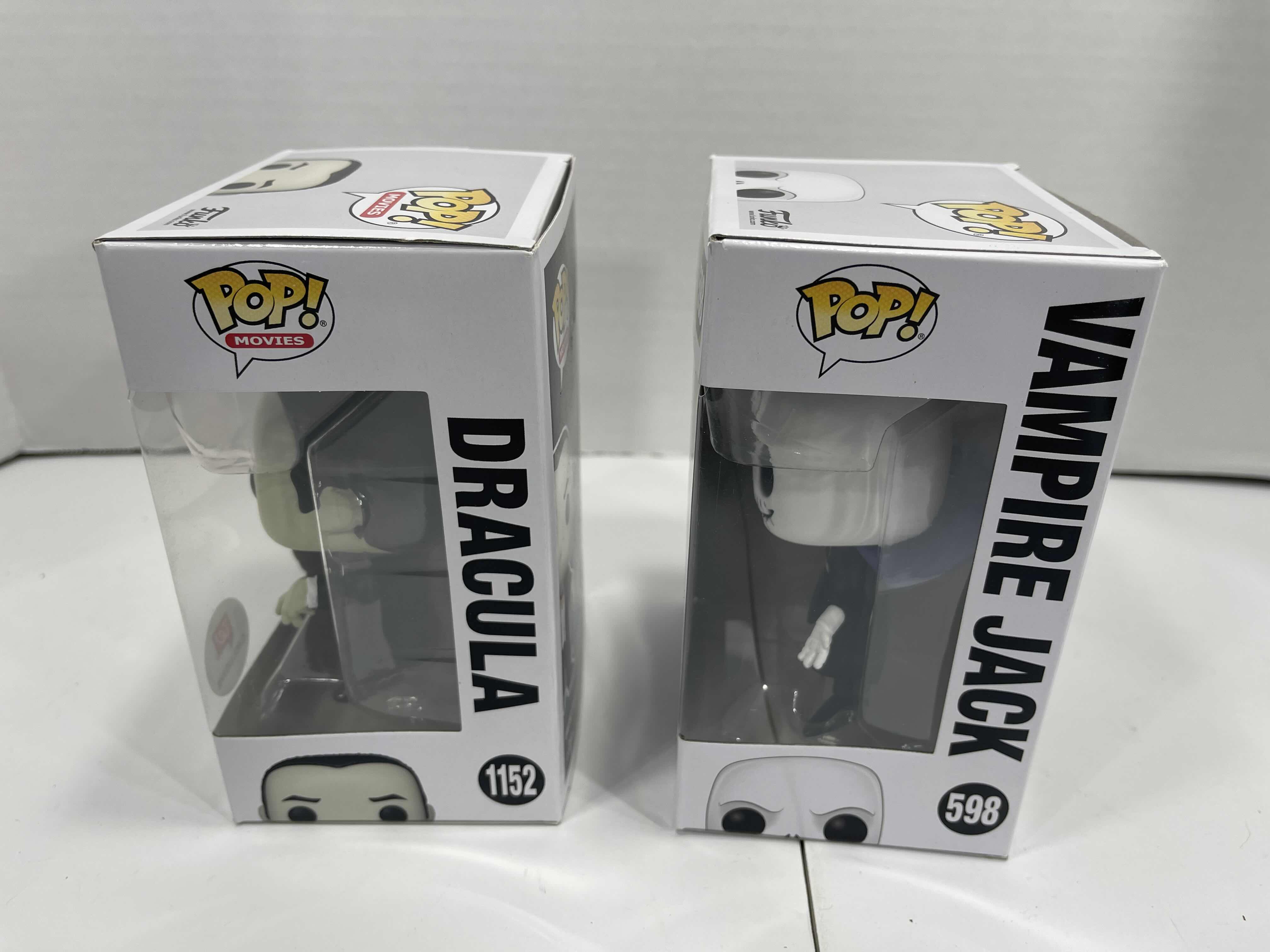 Photo 1 of FUNKO POPS (2) - DISNEY VAMPIRE JACK #598 & MONSTERS DRACULA #1152 NEW 