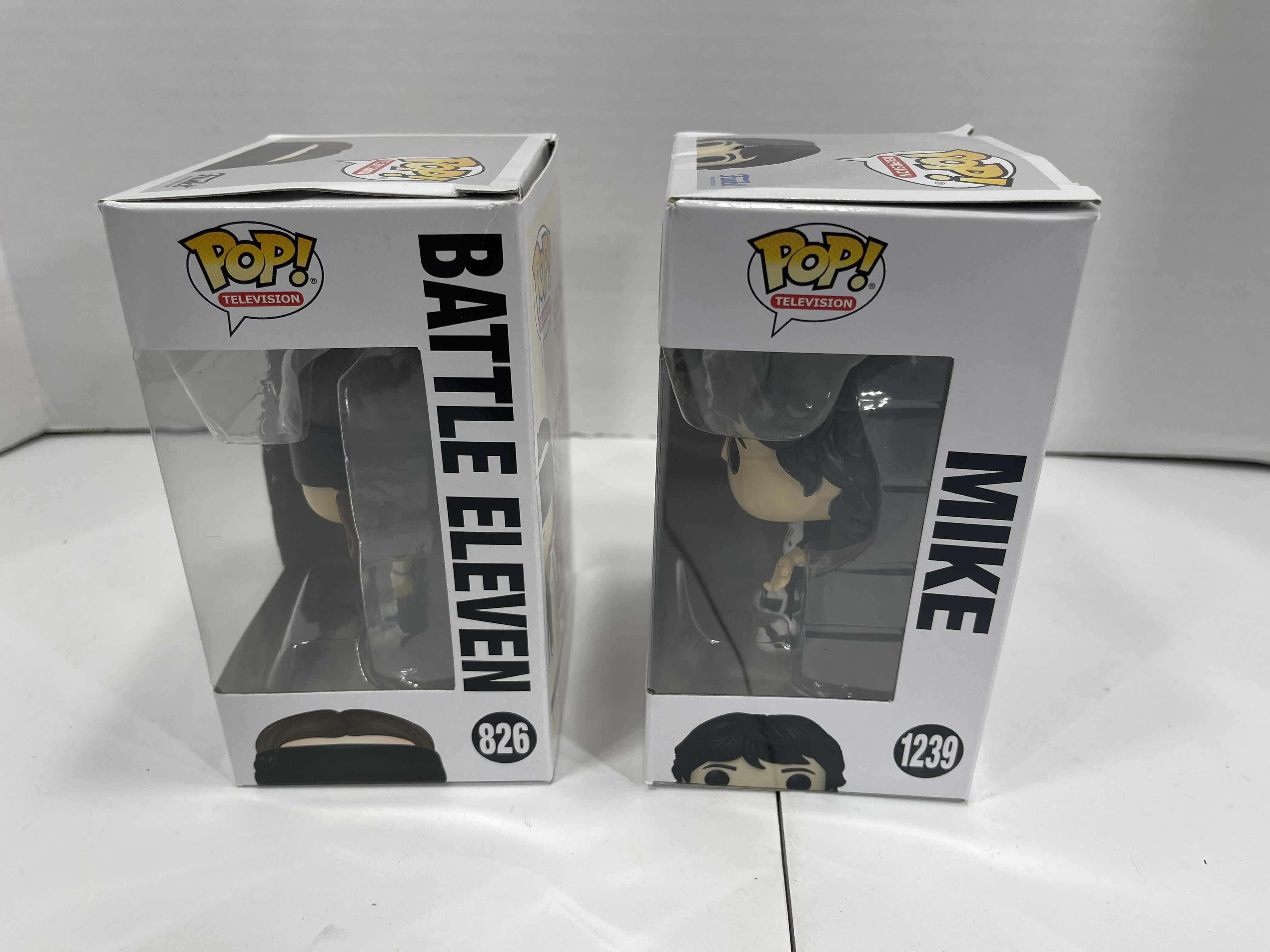 Photo 1 of FUNKO POPS (2) - STRANGER THINGS MIKE #1239 & BATTLE ELEVEN #826 NEW