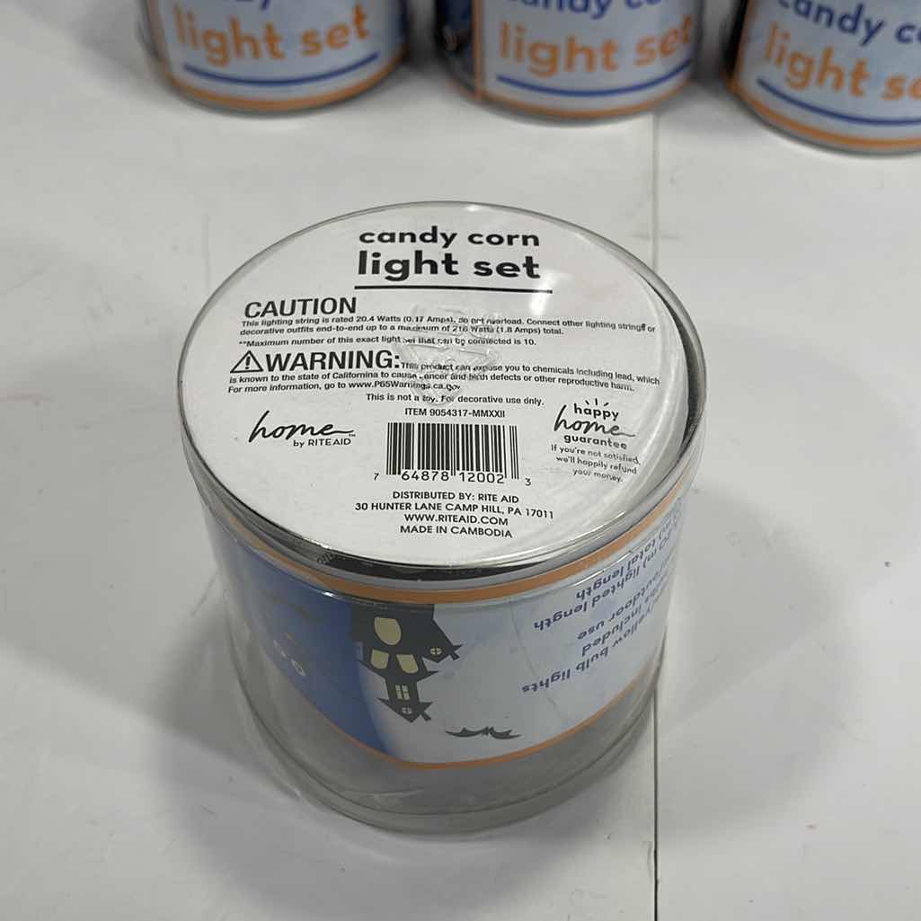Photo 1 of CANDY CORN HALLOWEEN INDOOR/OUTDOOR LIGHT SETS (10) - LIGHTED LENGTH 10.5’ PER SET MSRP $100